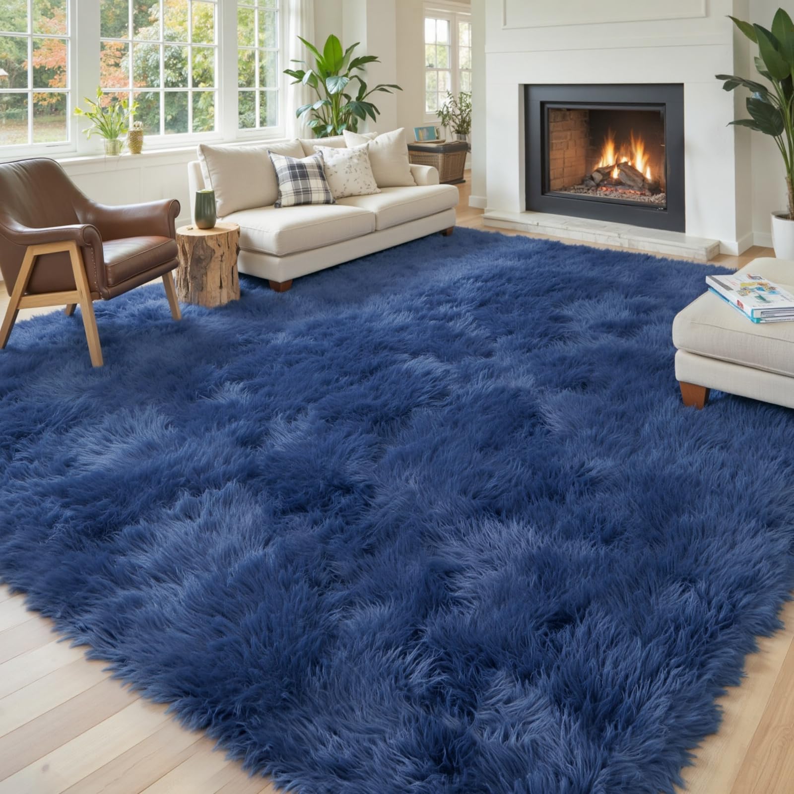 8x10 Area Rugs for Living Room Bedroom Rug, Large Shaggy Soft Plush Furry Bedside Rug, Area Rugs for Home Decor (Light Grey, 8x10 Feet)