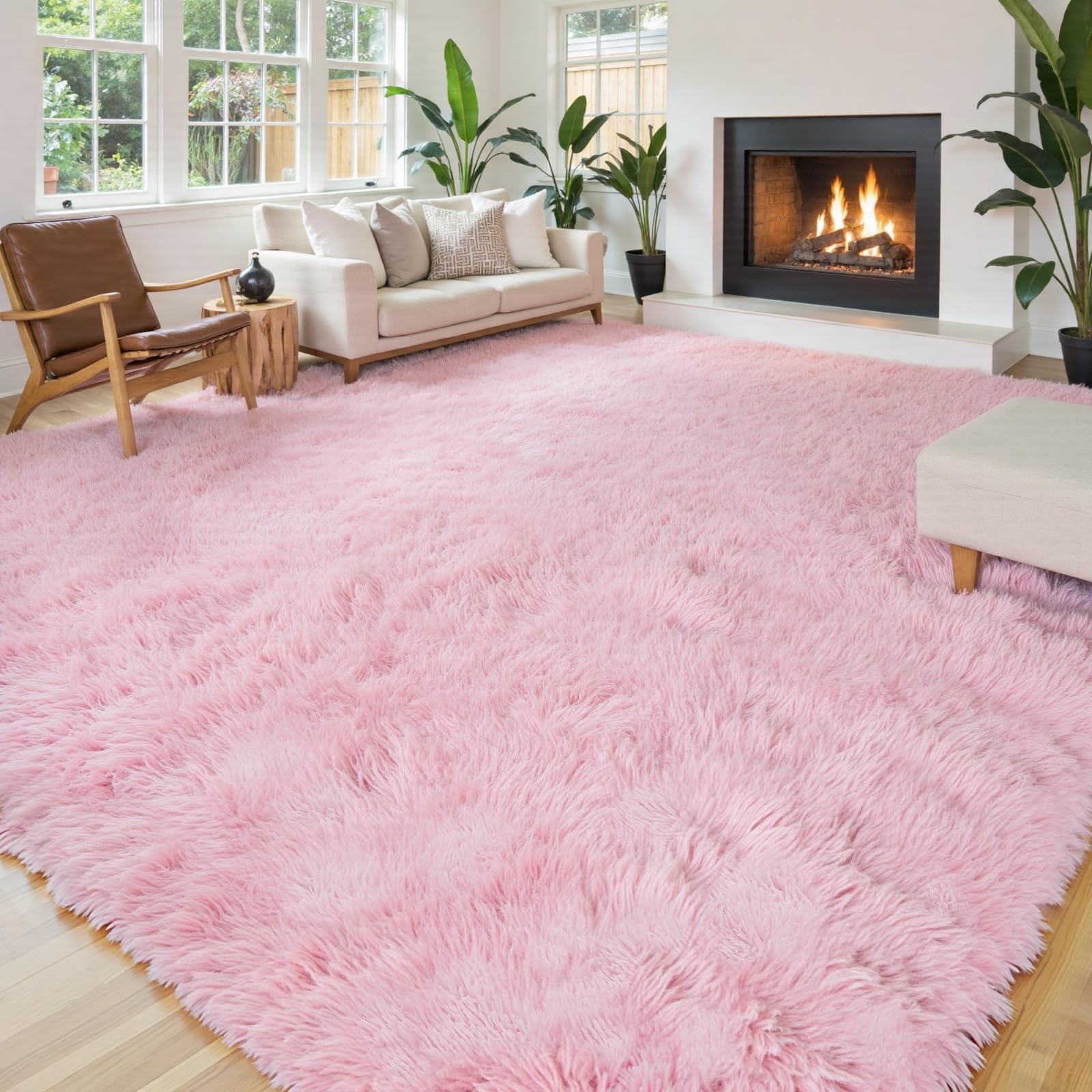 8x10 Area Rugs for Living Room Bedroom Rug, Large Shaggy Soft Plush Furry Bedside Rug, Area Rugs for Home Decor (Light Grey, 8x10 Feet)