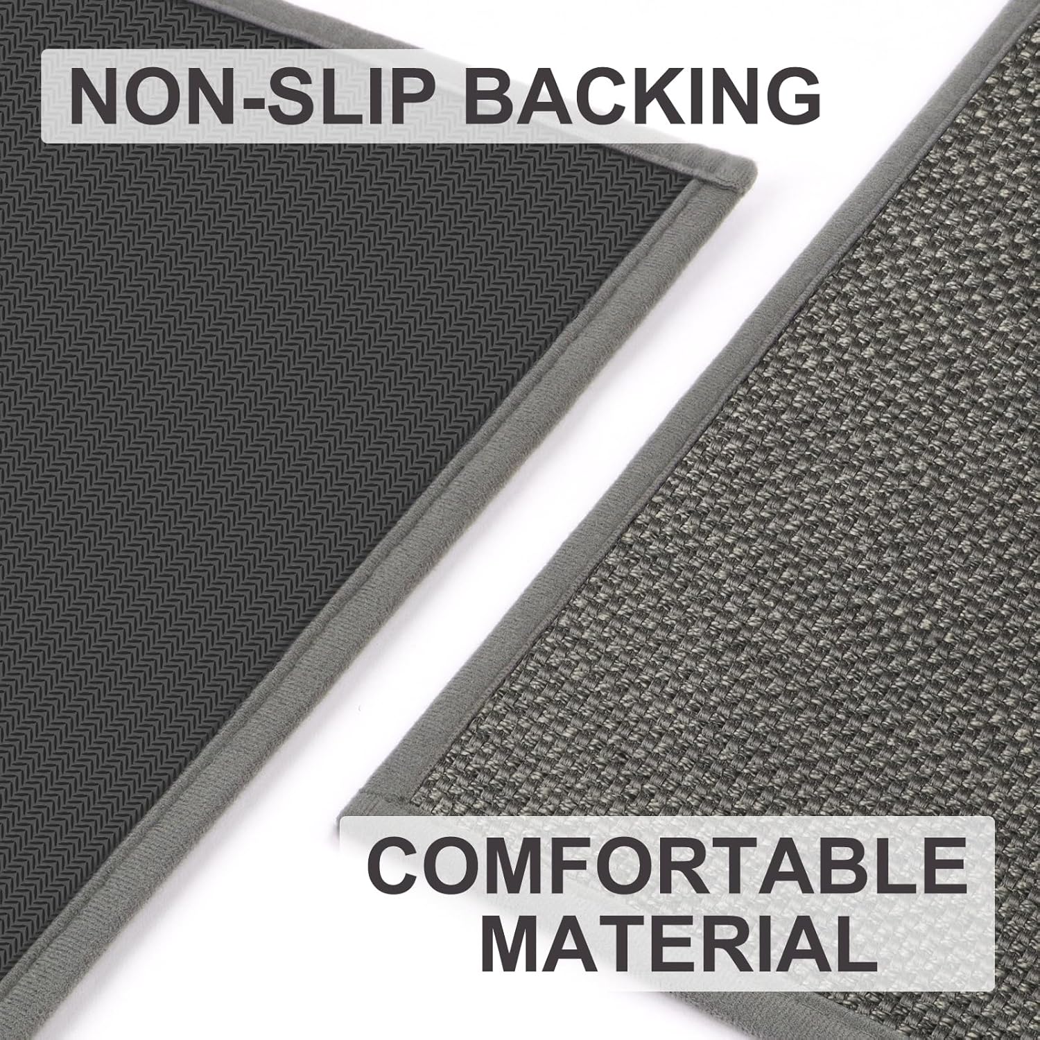 LEKEEPGO Door Mat 24"x36", Non Slip Door Mat Indoor Entrance, Rubber Backing Front Indoor Door mats Washable Absorbent Doormat Low-Profile Entryway Entry Resist Dirt Inside Door Mats, Grey