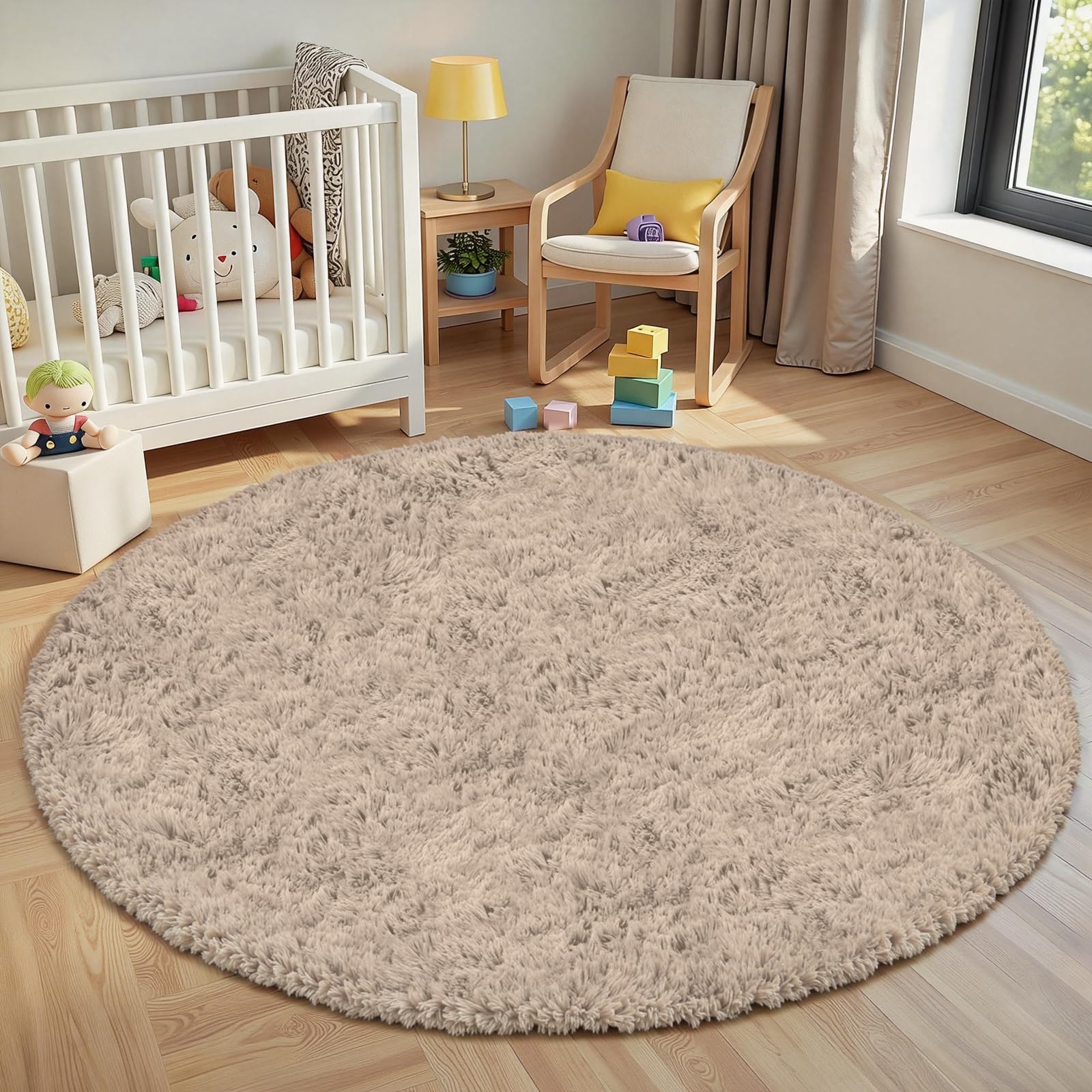 8x10 Area Rug for Living Room:Ultra Soft Fluffy Shag Black Rugs,Large Fuzzy Plush Indoor Non Slip Carpet Washable Rug for Bedroom Kids Nursery Office Dorm Modern Decor(Black)