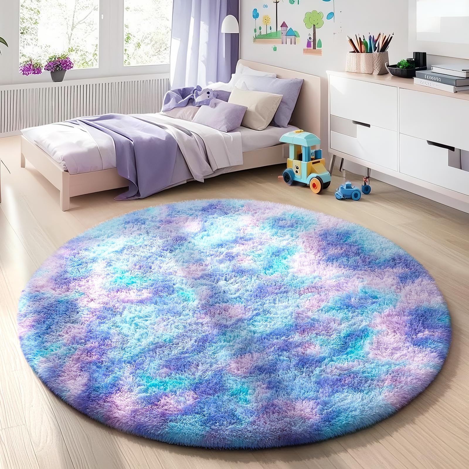Ophanie 8x10 Area Rugs for Living Room, Upgrade Non-Slip Fluffy Soft Large Shag Bedroom Carpet, Ivory Big Indoor Thick Nursery Rug, Carpets for Boy and Girls Room Dorm Home Decor Aesthetic