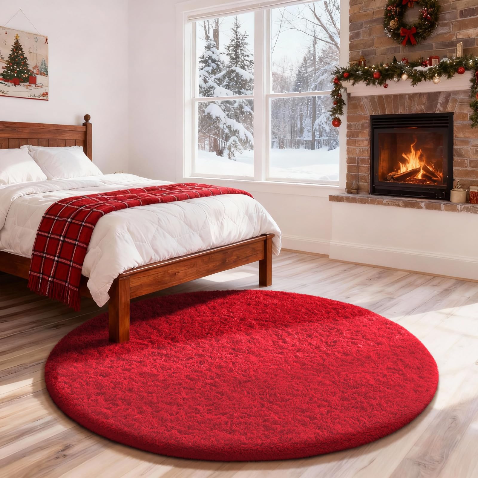 Ophanie 8x10 Area Rugs for Living Room, Upgrade Non-Slip Fluffy Soft Large Shag Bedroom Carpet, Ivory Big Indoor Thick Nursery Rug, Carpets for Boy and Girls Room Dorm Home Decor Aesthetic