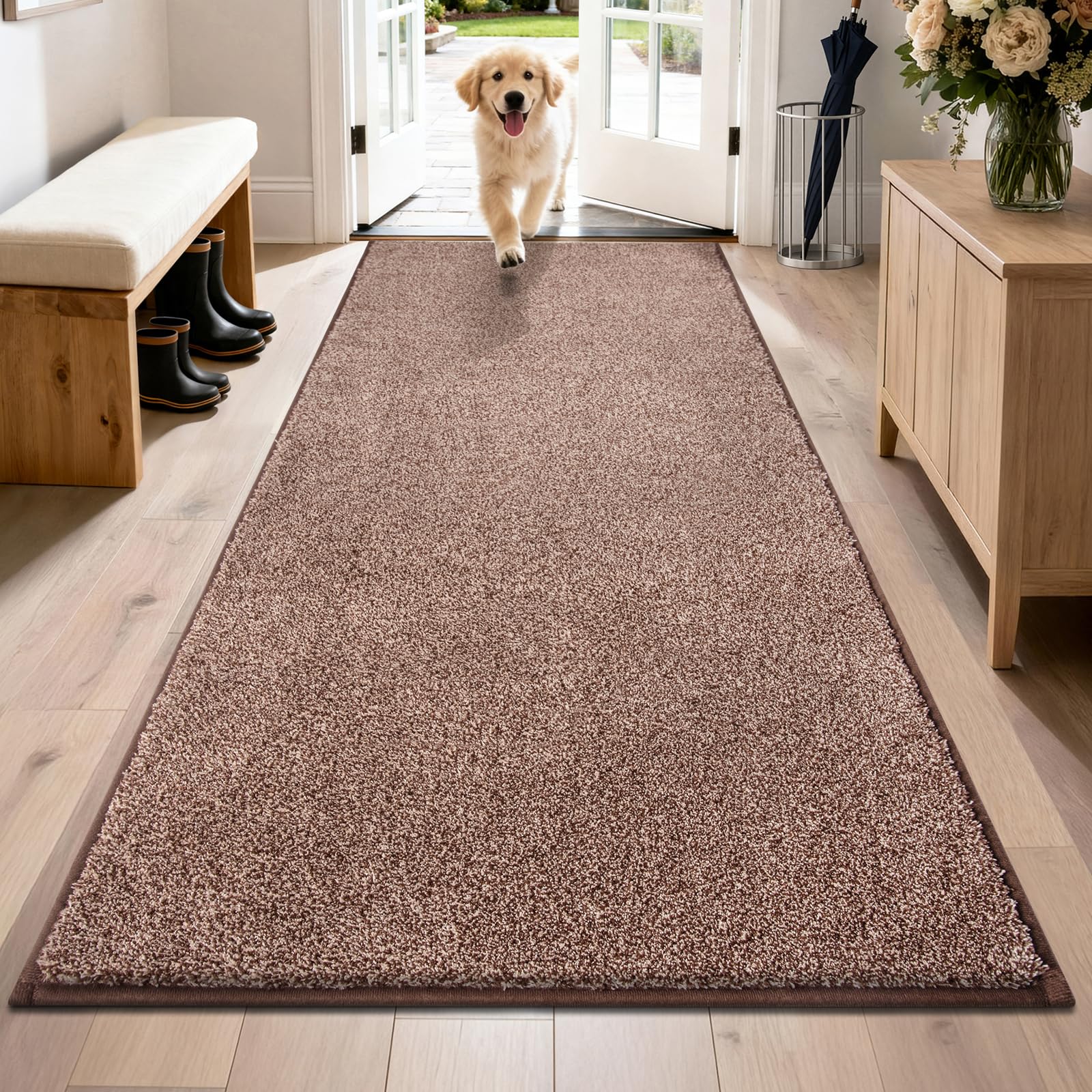 PURRUGS Dirt Trapping Door Mat 24" x 35.5", Non-Slip Machine Washable Entryway Rug, Dog Doormat, Indoor Front Door Mat, Super Absorbent Entry Rug for Muddy Shoes & Paws, Charcoal