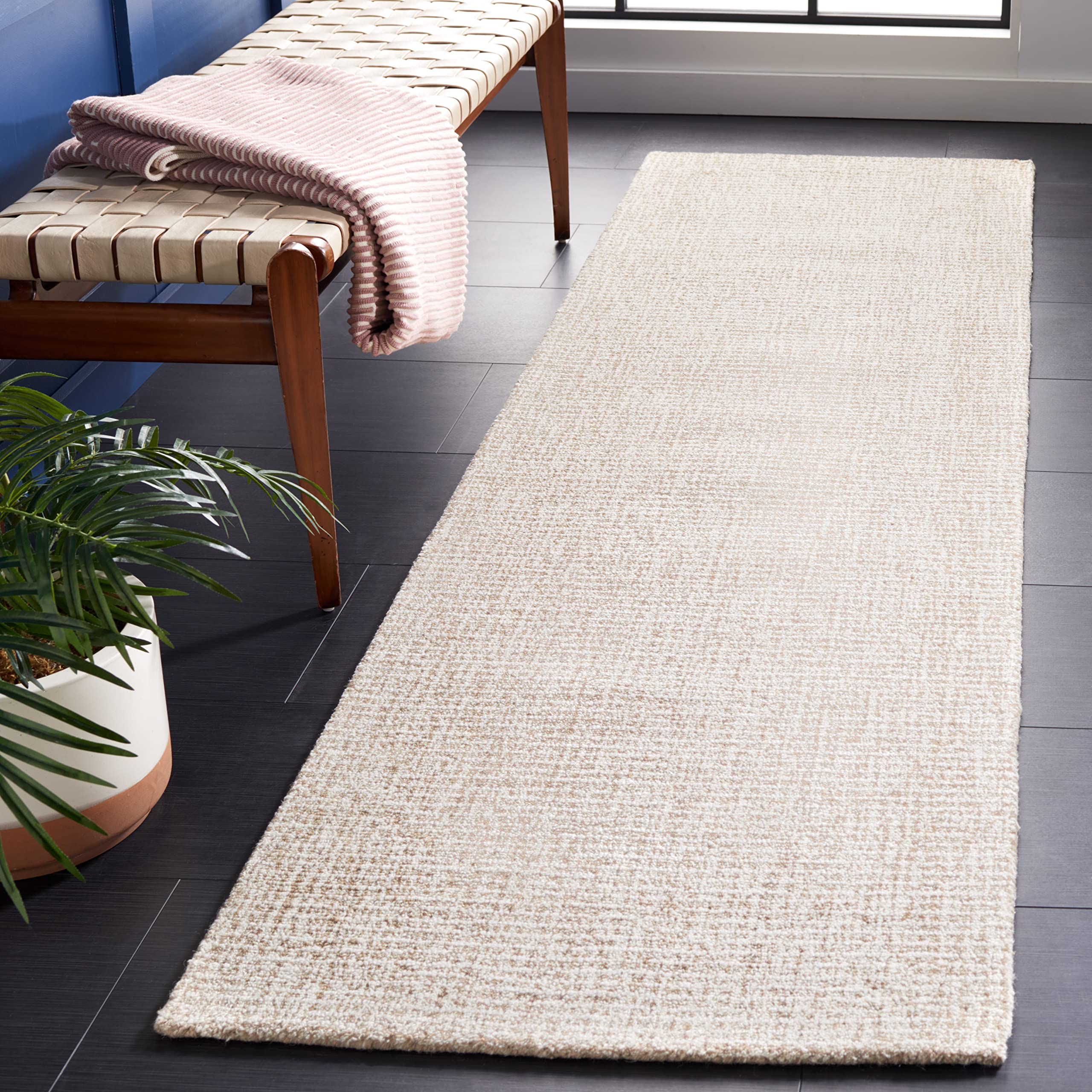 SAFAVIEH Area Rug 8x10 - Abstract Collection - Large - Ivory & Grey, Handmade Wool, Ideal for Living Room, Bedroom, Office, Dining Space (ABT468G)