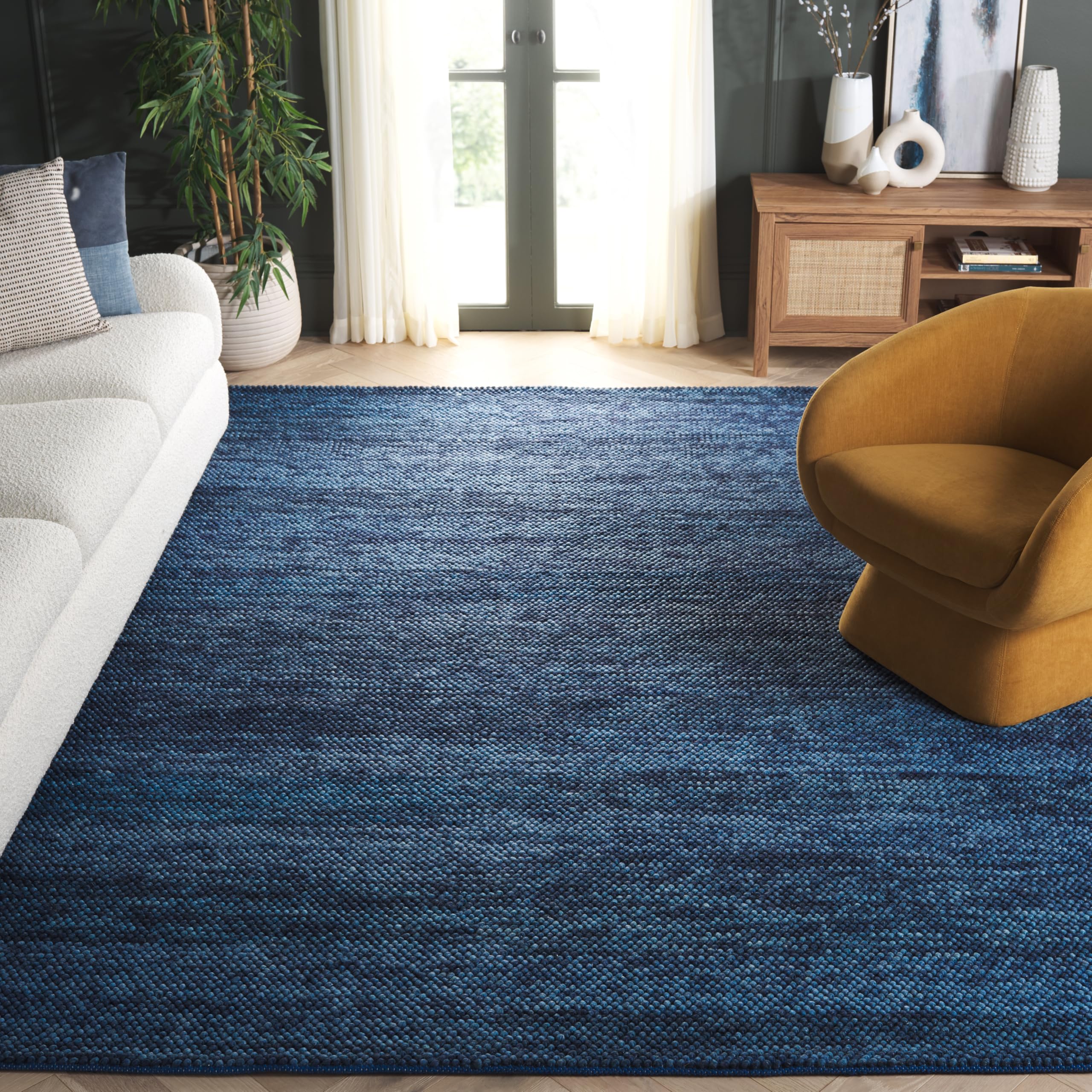 SAFAVIEH Area Rug 8x10 - Natura Collection - Large - Beige & Ivory, Handmade Wool Blend, Textured Design, Ideal for Living Room, Bedroom, Dining Space (NAT425B)