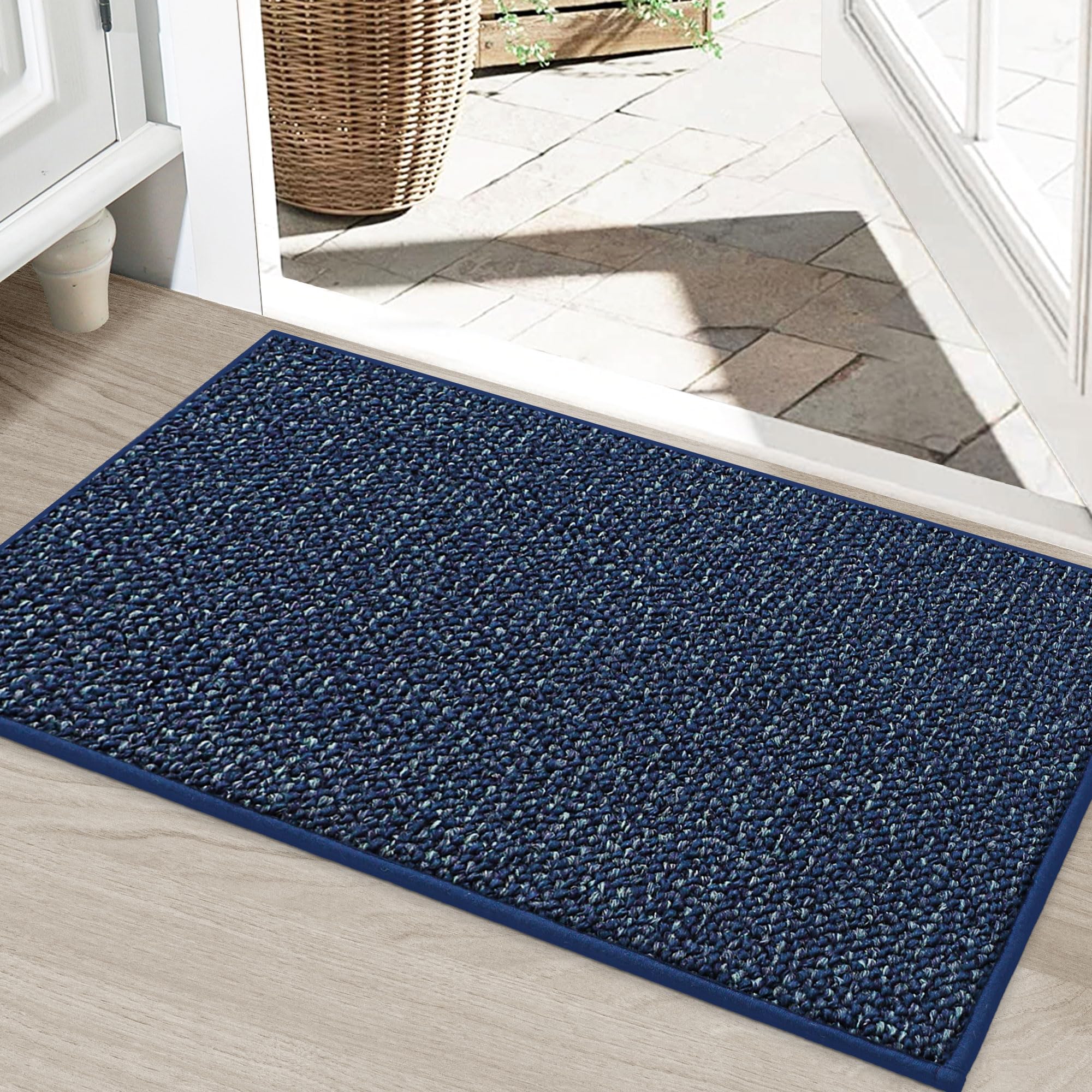 BEQHAUSE Dirt Trapper Door Mat 24" x 36", Non-Slip Washable Doormats Entrance Mat, Dirt Resistant and Absorbent Welcome Mat, Low Profile Floor Mats for Front Back Door and Entryway, Beige