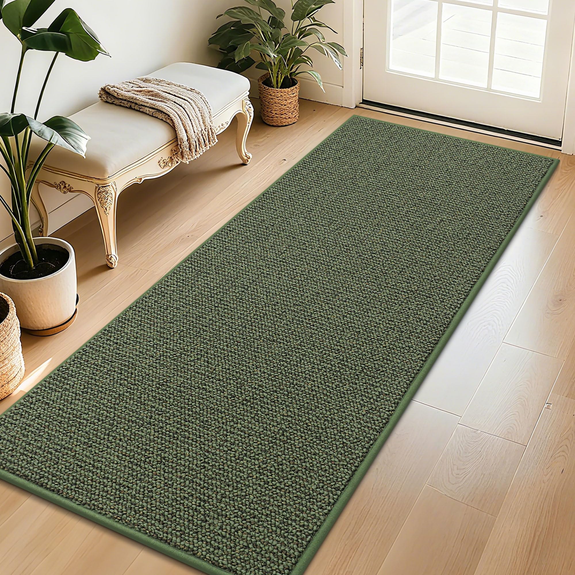 BEQHAUSE Dirt Trapper Door Mat 24" x 36", Non-Slip Washable Doormats Entrance Mat, Dirt Resistant and Absorbent Welcome Mat, Low Profile Floor Mats for Front Back Door and Entryway, Beige