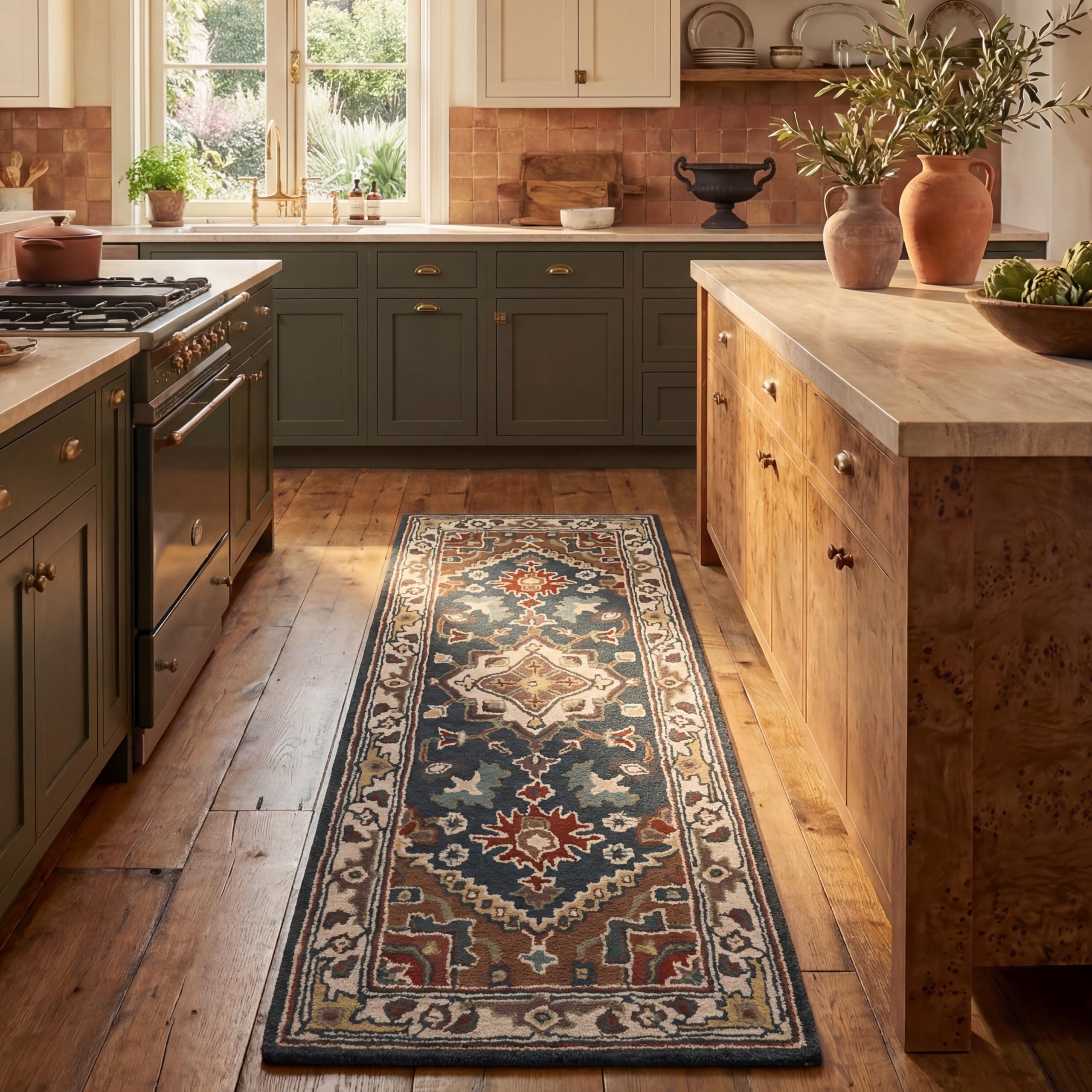 SAFAVIEH Area Rug 8x10 - Heritage Collection - Large - Red, Handmade Wool, Traditional Oriental Medallion Design, Ideal for Living Room, Bedroom, Dining Space (HG625A)