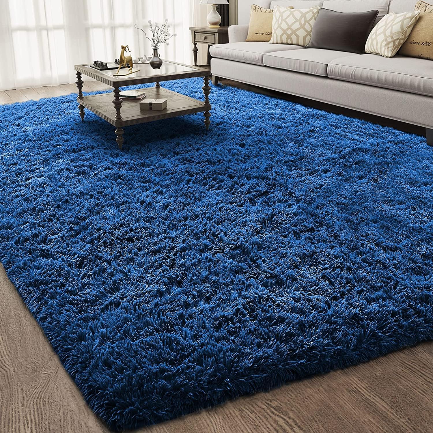Ophanie 8x10 Area Rugs for Living Room, Upgrade Non-Slip Fluffy Soft Large Shag Bedroom Carpet, Ivory Big Indoor Thick Nursery Rug, Carpets for Boy and Girls Room Dorm Home Decor Aesthetic