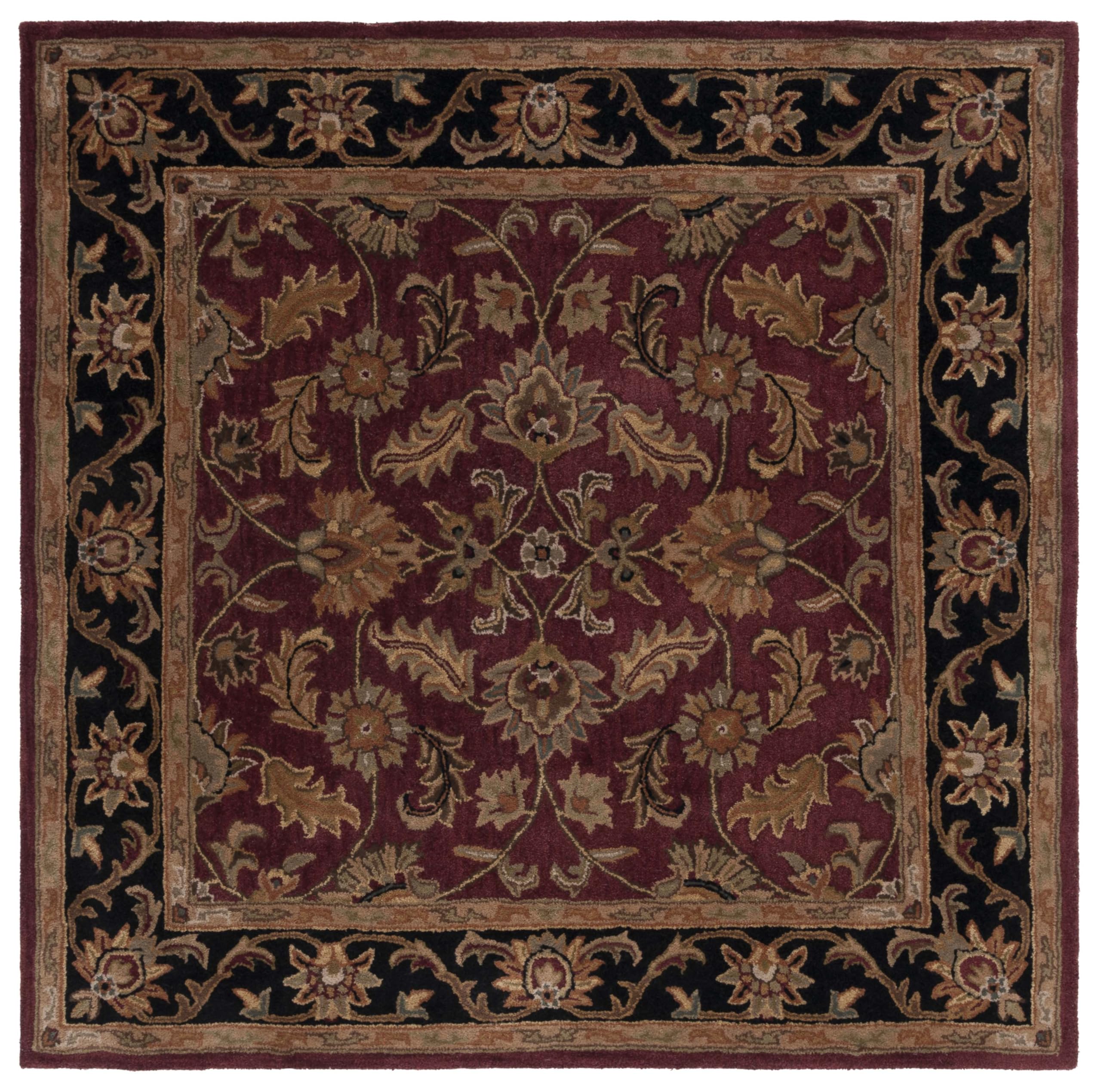 SAFAVIEH Heritage Collection Area Rug - 9' x 12', Black & Beige, Handmade Traditional Oriental Wool, Ideal for High Traffic Areas in Living Room, Bedroom (HG628B)