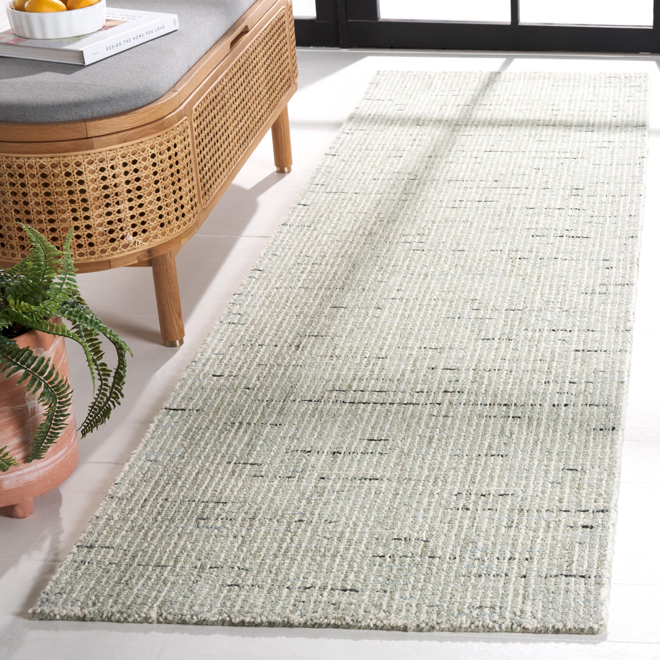 SAFAVIEH Area Rug 8x10 - Abstract Collection - Large - Ivory & Grey, Handmade Wool, Ideal for Living Room, Bedroom, Office, Dining Space (ABT468G)