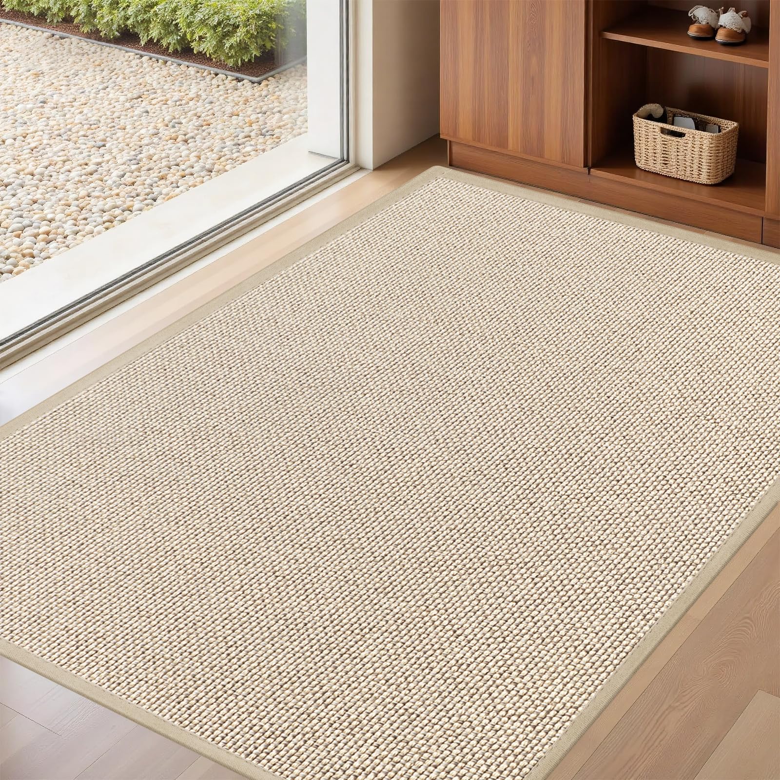 LEKEEPGO Door Mat 24"x36", Non Slip Door Mat Indoor Entrance, Rubber Backing Front Indoor Door mats Washable Absorbent Doormat Low-Profile Entryway Entry Resist Dirt Inside Door Mats, Grey