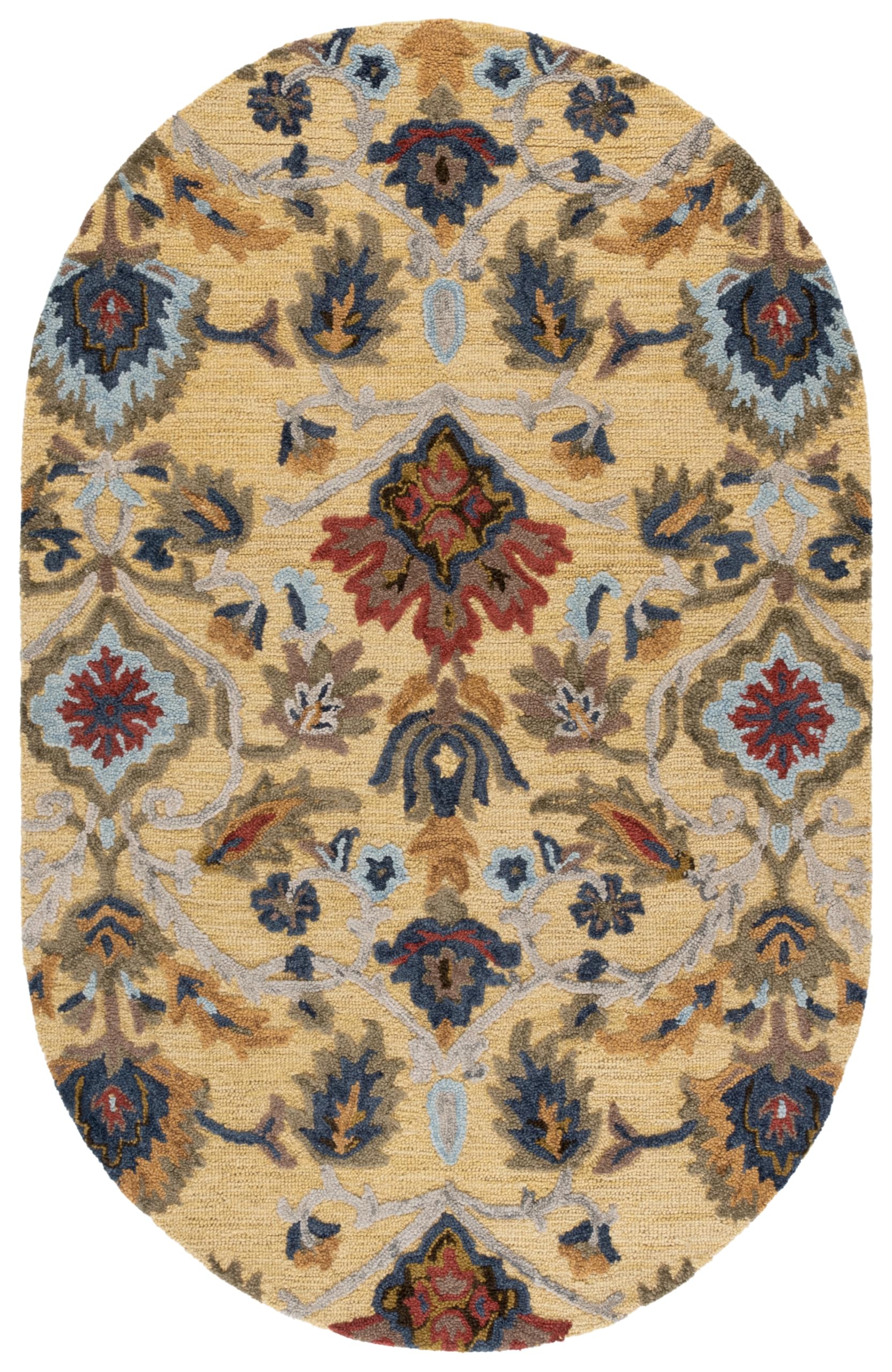 SAFAVIEH Area Rug 8x10 - Blossom Collection - Large - Green & Multi, Handmade Wool, Ideal for Living Room, Bedroom, Office, Dining Space (BLM402B)