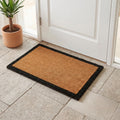 Fab Habitat Geometric Abstract Nature Non Slip Doormat Thin - Handwoven, Durable - Natural Coir - Entryway, Front Door, Porch, Patio - Shades of Dawn Orange Magenta (18" x 60" Non-Slip)