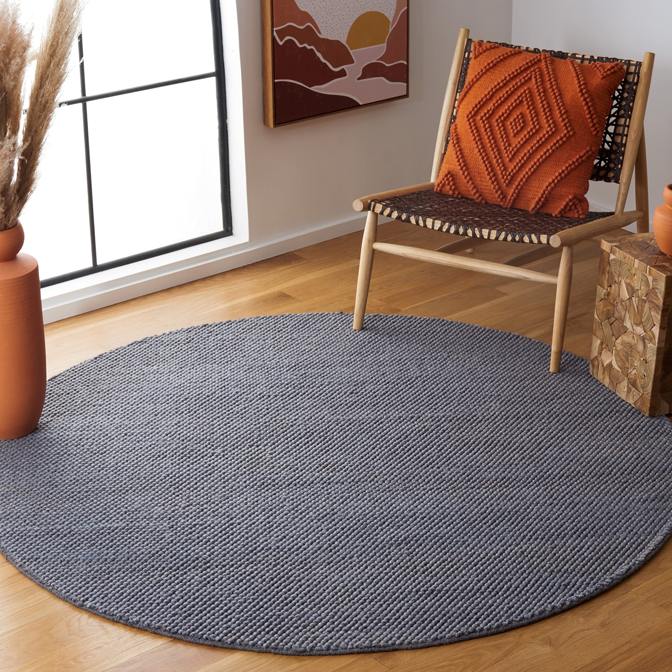 SAFAVIEH Area Rug 5x8 - Natura Collection - Beige & Ivory, Handmade Wool Blend, Textured Design, Ideal for Living Room, Bedroom, Dining Space (NAT425B)