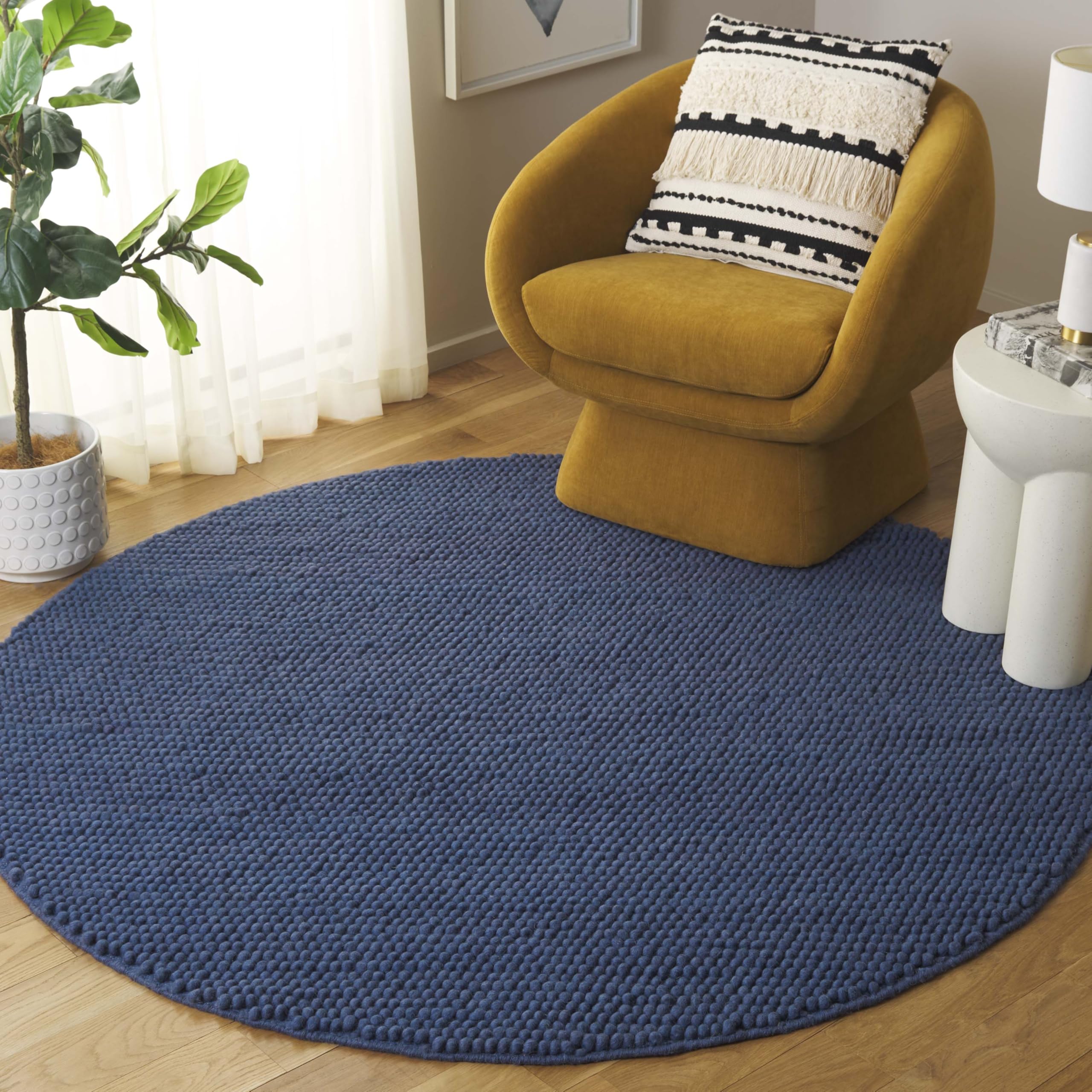SAFAVIEH Area Rug 8x10 - Natura Collection - Large - Ivory, Handmade Wool Blend, Textured Design, Ideal for Living Room, Bedroom, Dining Space (NAT620A)