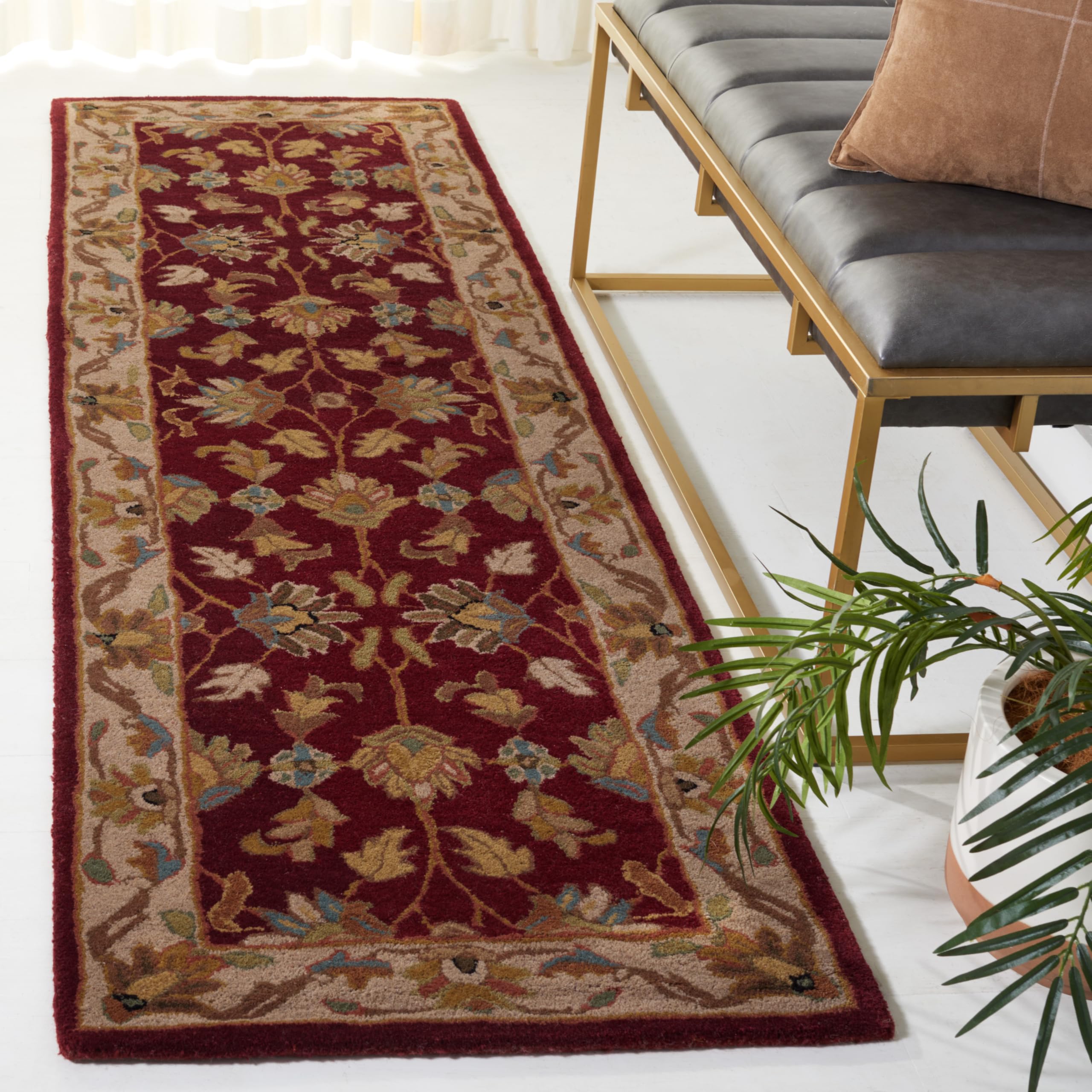 SAFAVIEH Heritage Collection Area Rug - 9' x 12', Black & Beige, Handmade Traditional Oriental Wool, Ideal for High Traffic Areas in Living Room, Bedroom (HG628B)