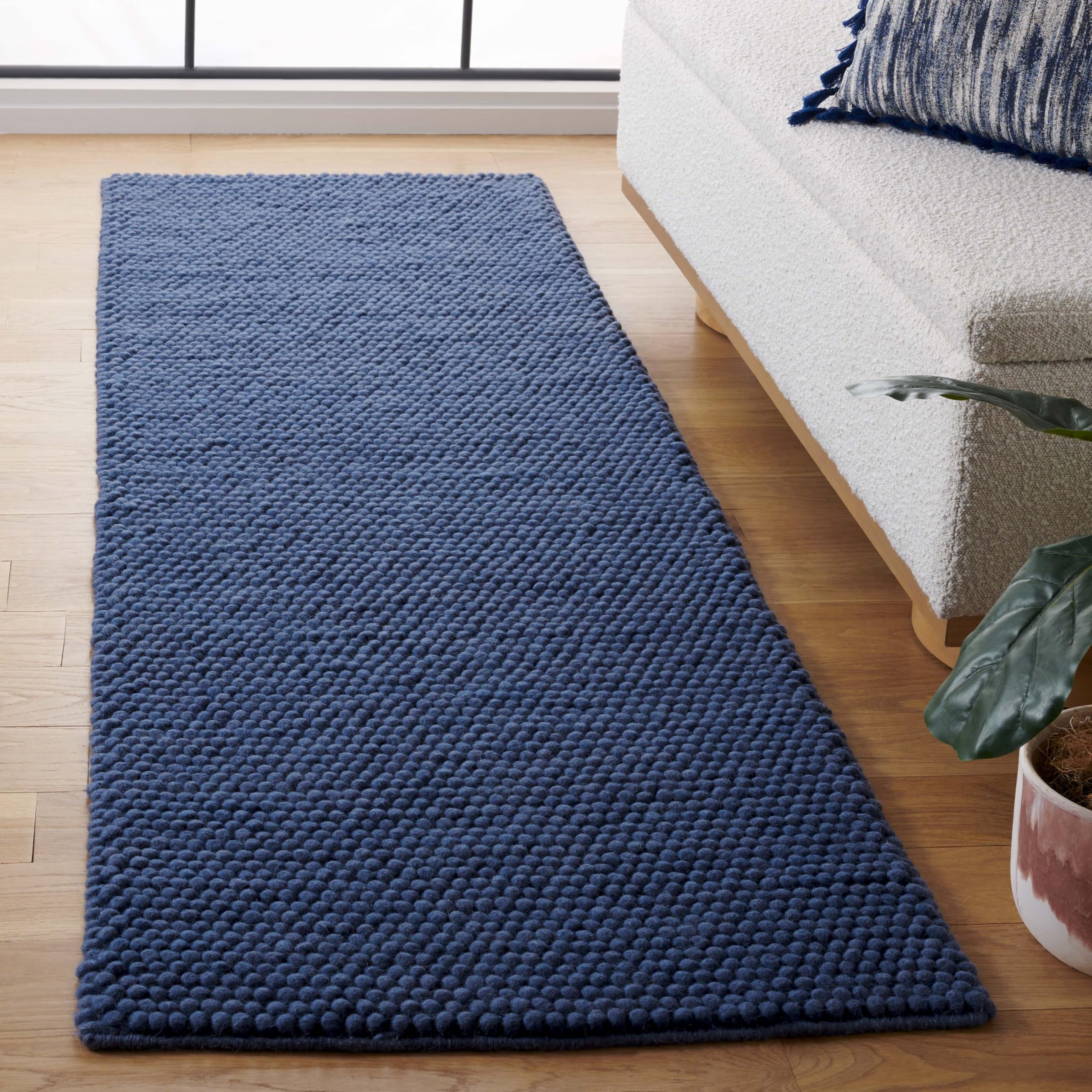 SAFAVIEH Area Rug 8x10 - Natura Collection - Large - Ivory, Handmade Wool Blend, Textured Design, Ideal for Living Room, Bedroom, Dining Space (NAT620A)