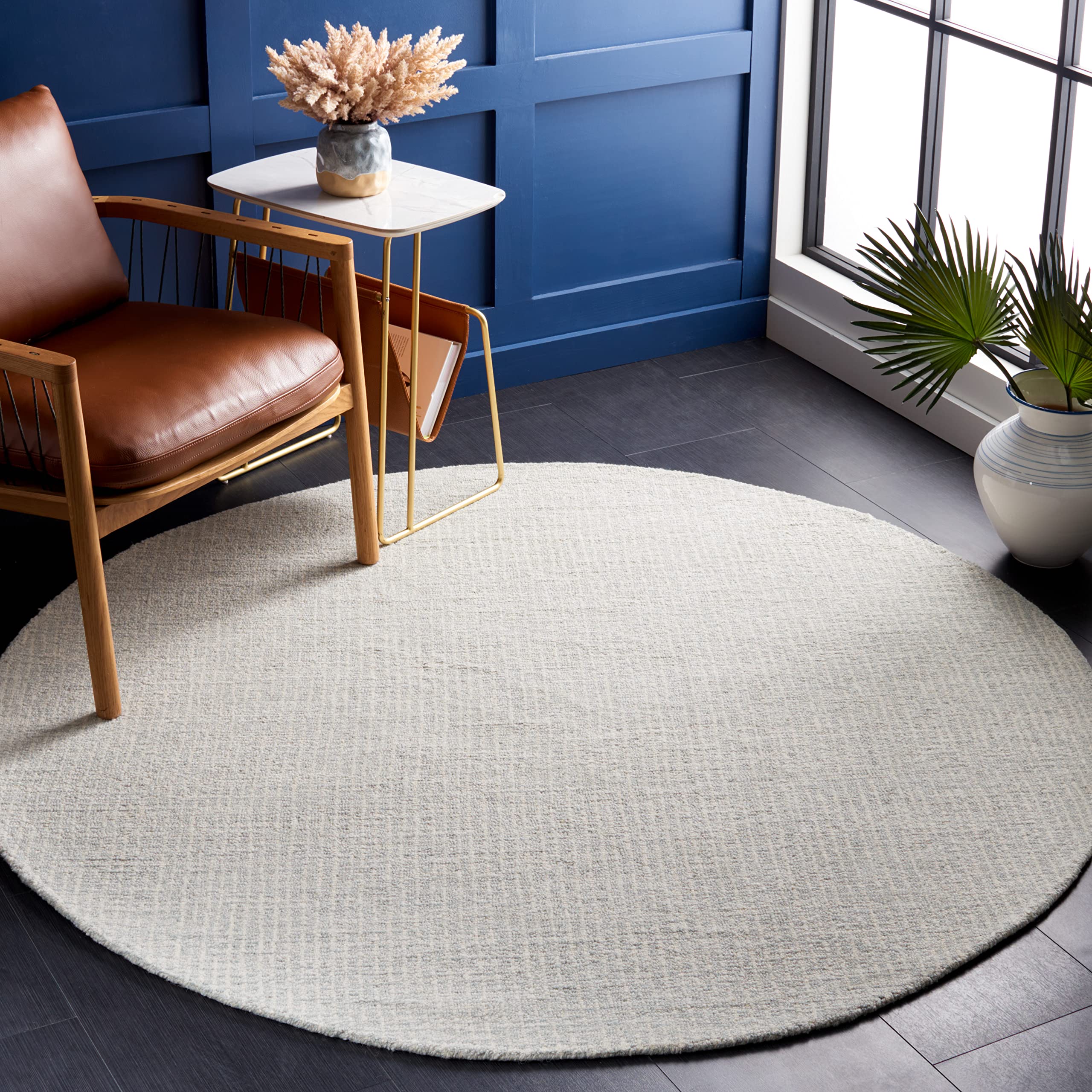 SAFAVIEH Area Rug 8x10 - Abstract Collection - Large - Ivory & Grey, Handmade Wool, Ideal for Living Room, Bedroom, Office, Dining Space (ABT468G)