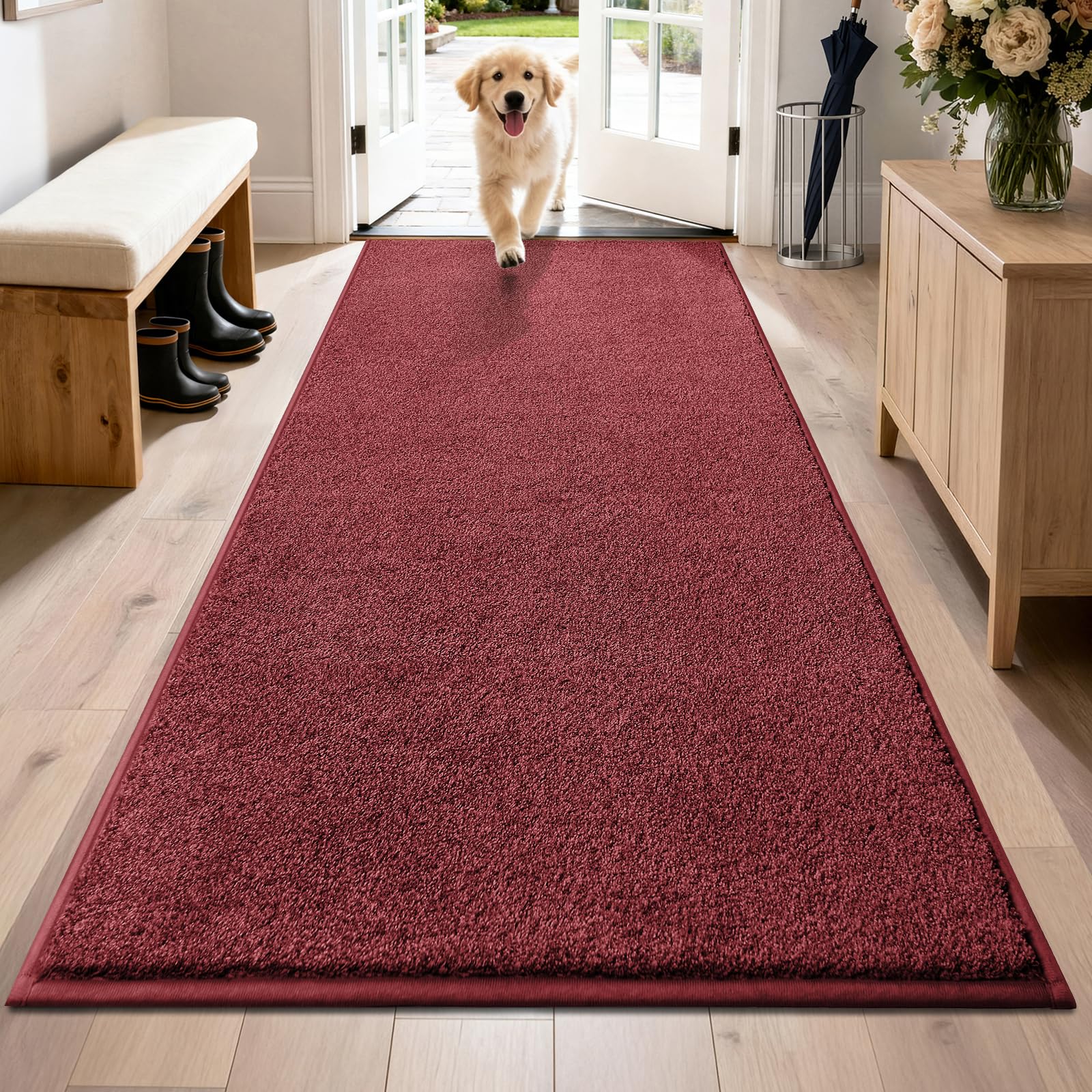 PURRUGS Dirt Trapping Door Mat 24" x 35.5", Non-Slip Machine Washable Entryway Rug, Dog Doormat, Indoor Front Door Mat, Super Absorbent Entry Rug for Muddy Shoes & Paws, Charcoal