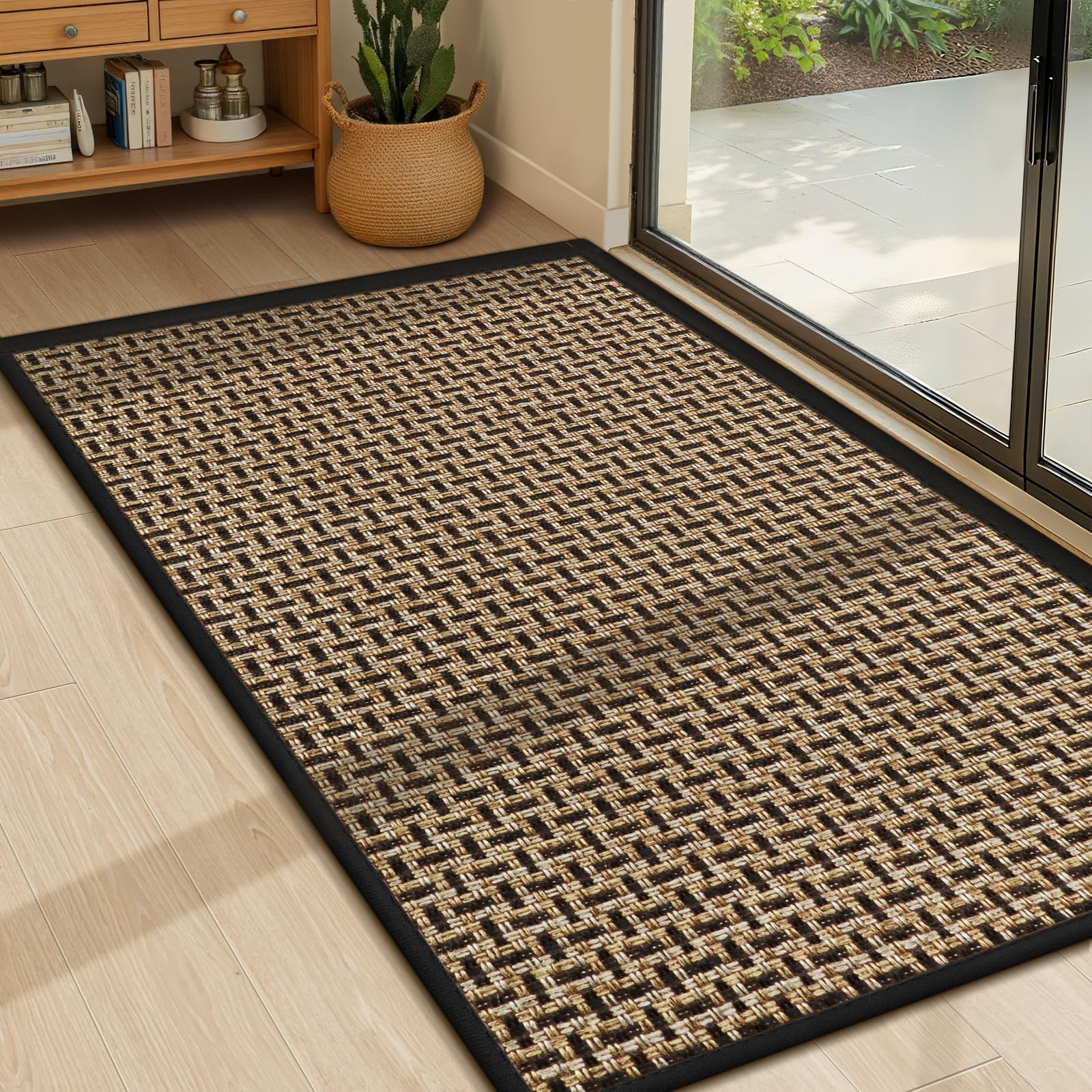 LEKEEPGO Ultra Thin Indoor Door Mat 24"x47", Low-Profile Door Mat Indoor Entrance, Non Slip Rubber Backing Inside Doormat Washable Welcome Front Entryway Dirt Trapper Entry Mat, Grey