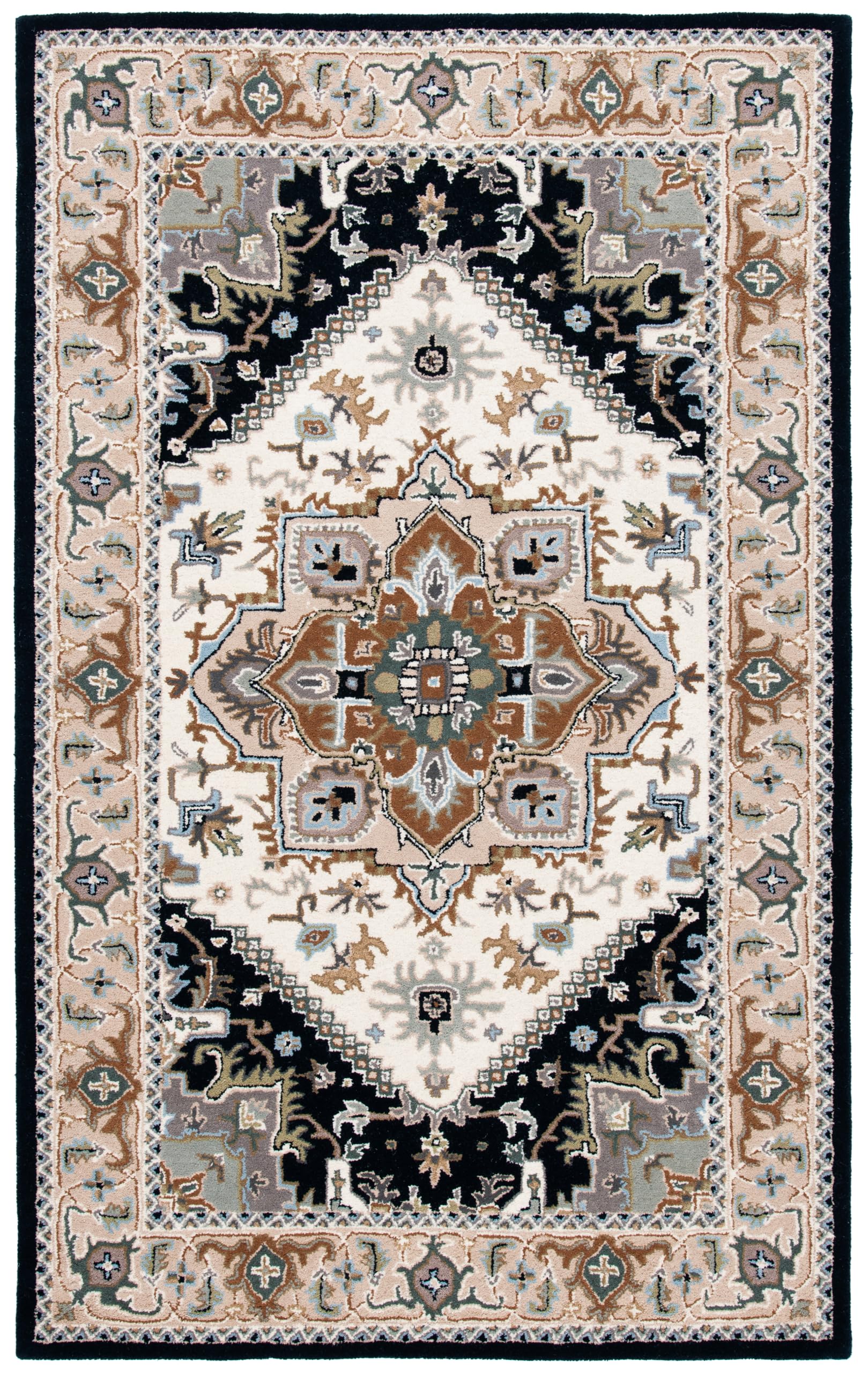 SAFAVIEH Area Rug 8x10 - Heritage Collection - Large - Red, Handmade Wool, Traditional Oriental Medallion Design, Ideal for Living Room, Bedroom, Dining Space (HG625A)