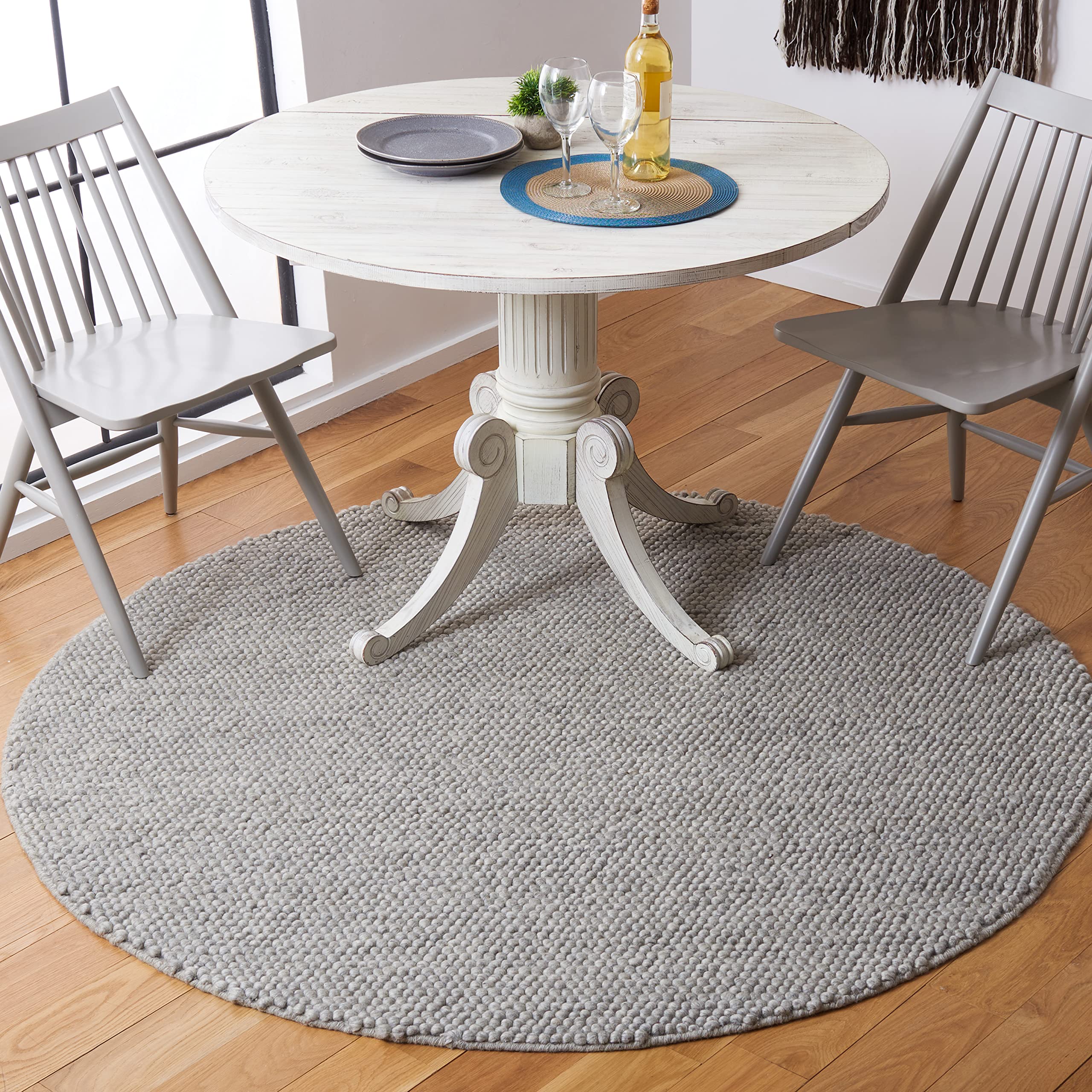 SAFAVIEH Area Rug 8x10 - Natura Collection - Large - Ivory, Handmade Wool Blend, Textured Design, Ideal for Living Room, Bedroom, Dining Space (NAT620A)