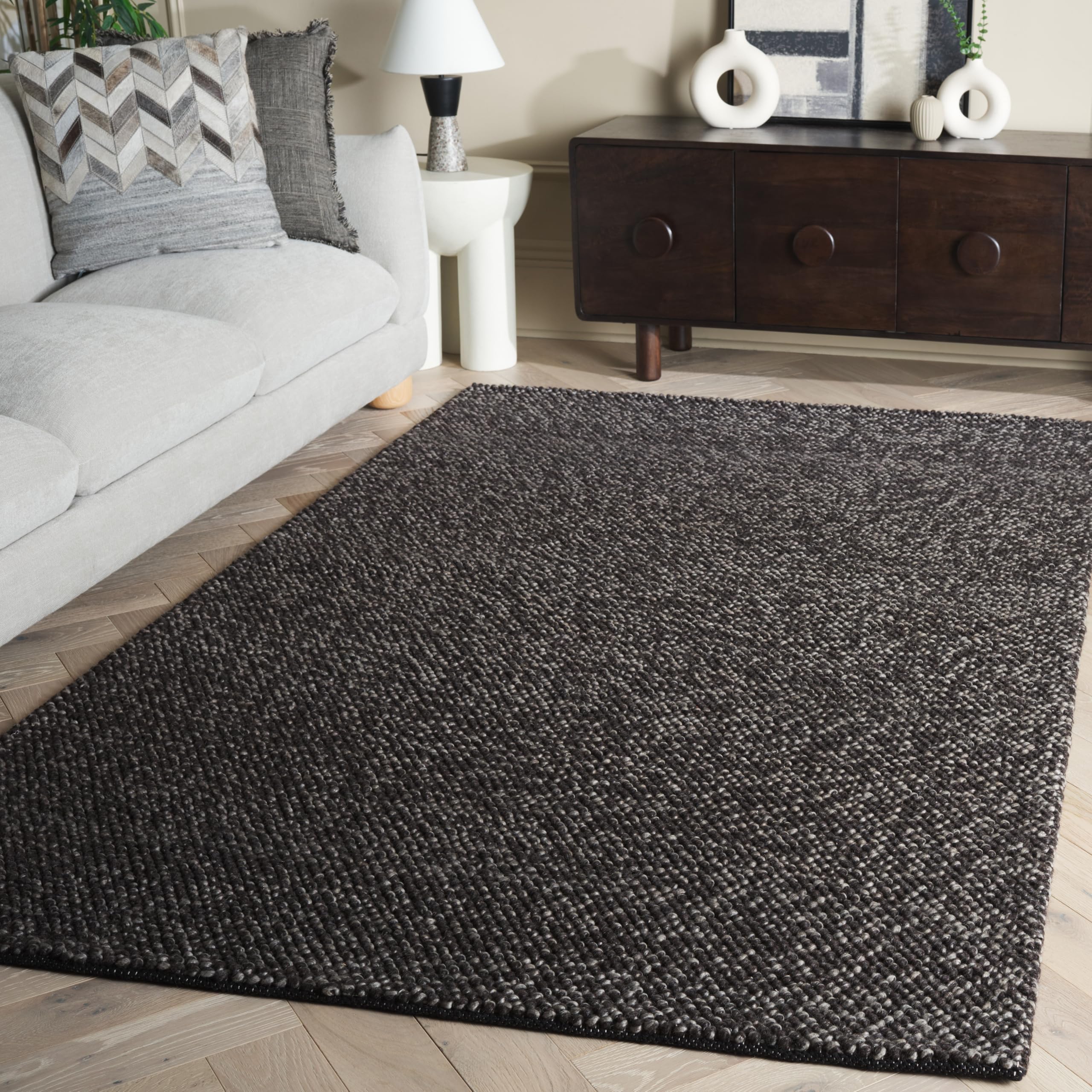 SAFAVIEH Area Rug 5x8 - Natura Collection - Beige & Ivory, Handmade Wool Blend, Textured Design, Ideal for Living Room, Bedroom, Dining Space (NAT425B)
