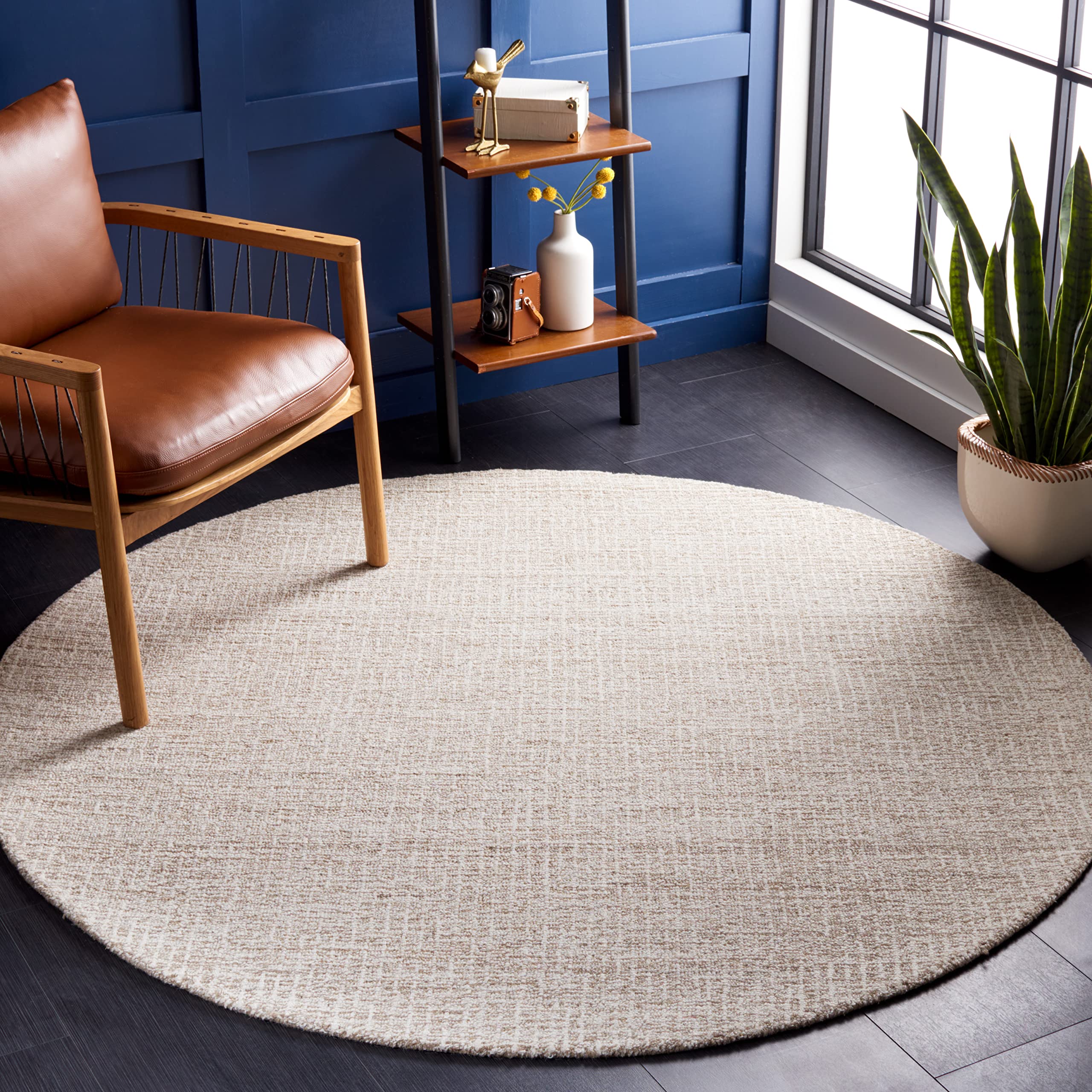 SAFAVIEH Area Rug 8x10 - Abstract Collection - Large - Ivory & Grey, Handmade Wool, Ideal for Living Room, Bedroom, Office, Dining Space (ABT468G)