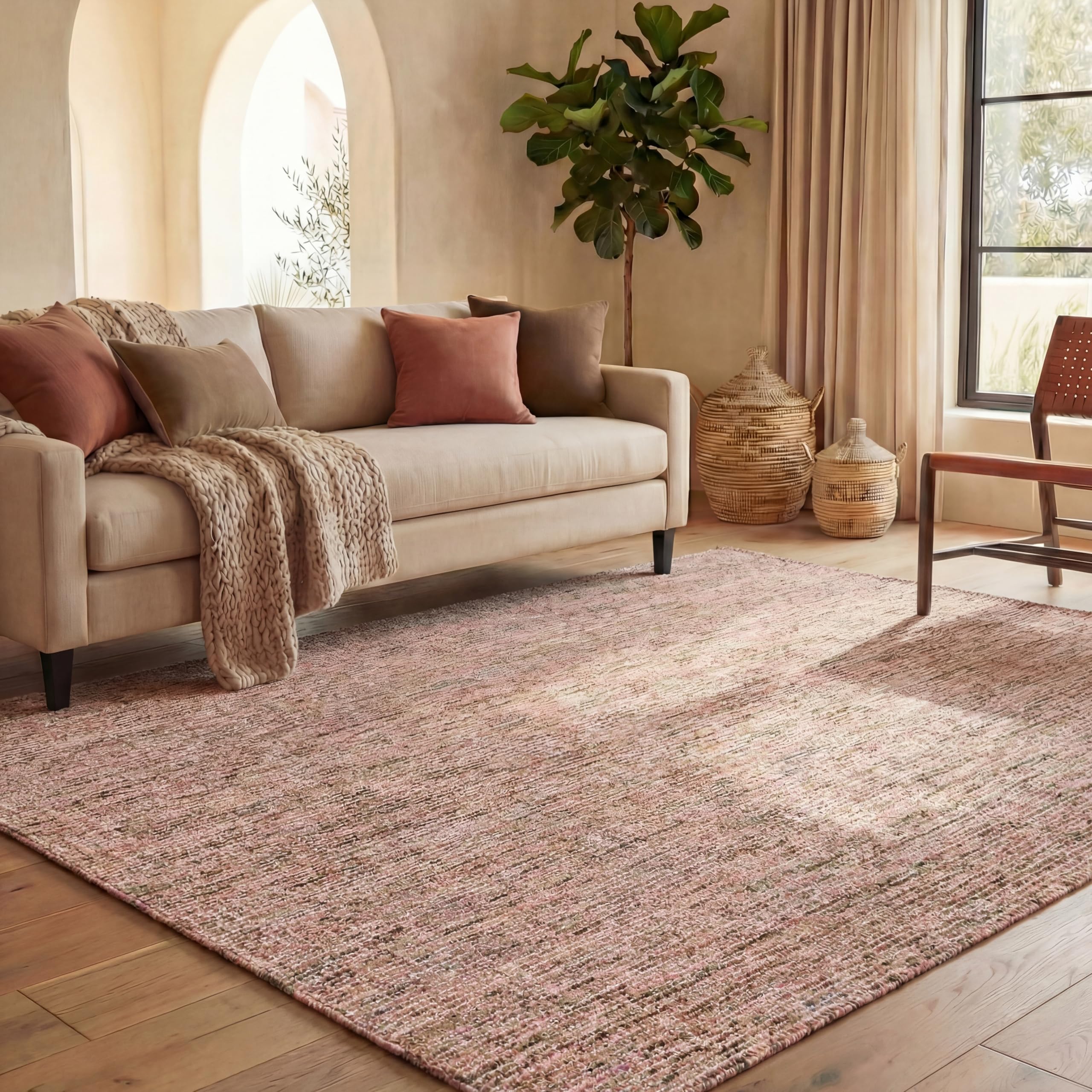 SAFAVIEH Area Rug 8x10 - Abstract Collection - Large - Ivory & Grey, Handmade Wool, Ideal for Living Room, Bedroom, Office, Dining Space (ABT468G)