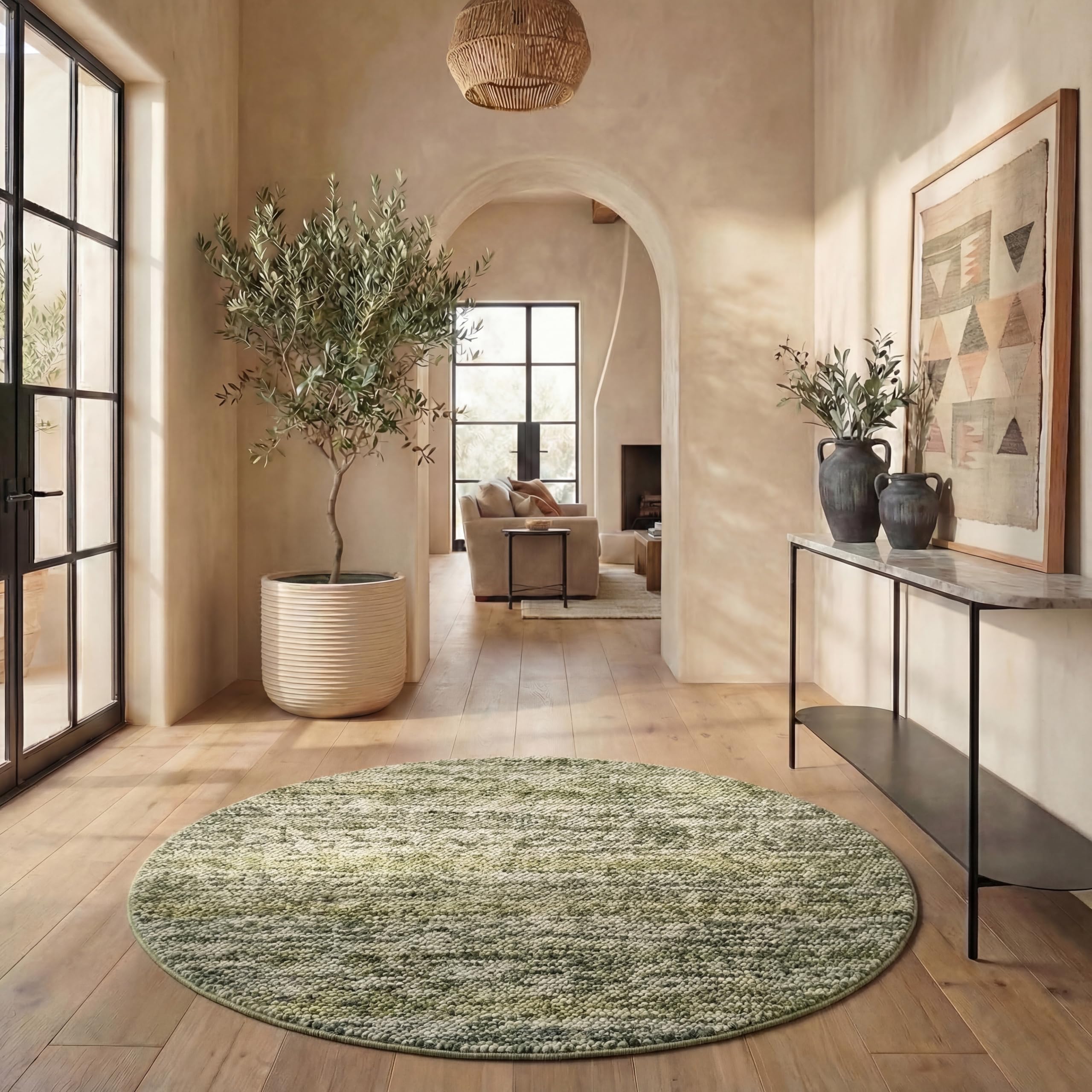 SAFAVIEH Area Rug 5x8 - Natura Collection - Beige & Ivory, Handmade Wool Blend, Textured Design, Ideal for Living Room, Bedroom, Dining Space (NAT425B)