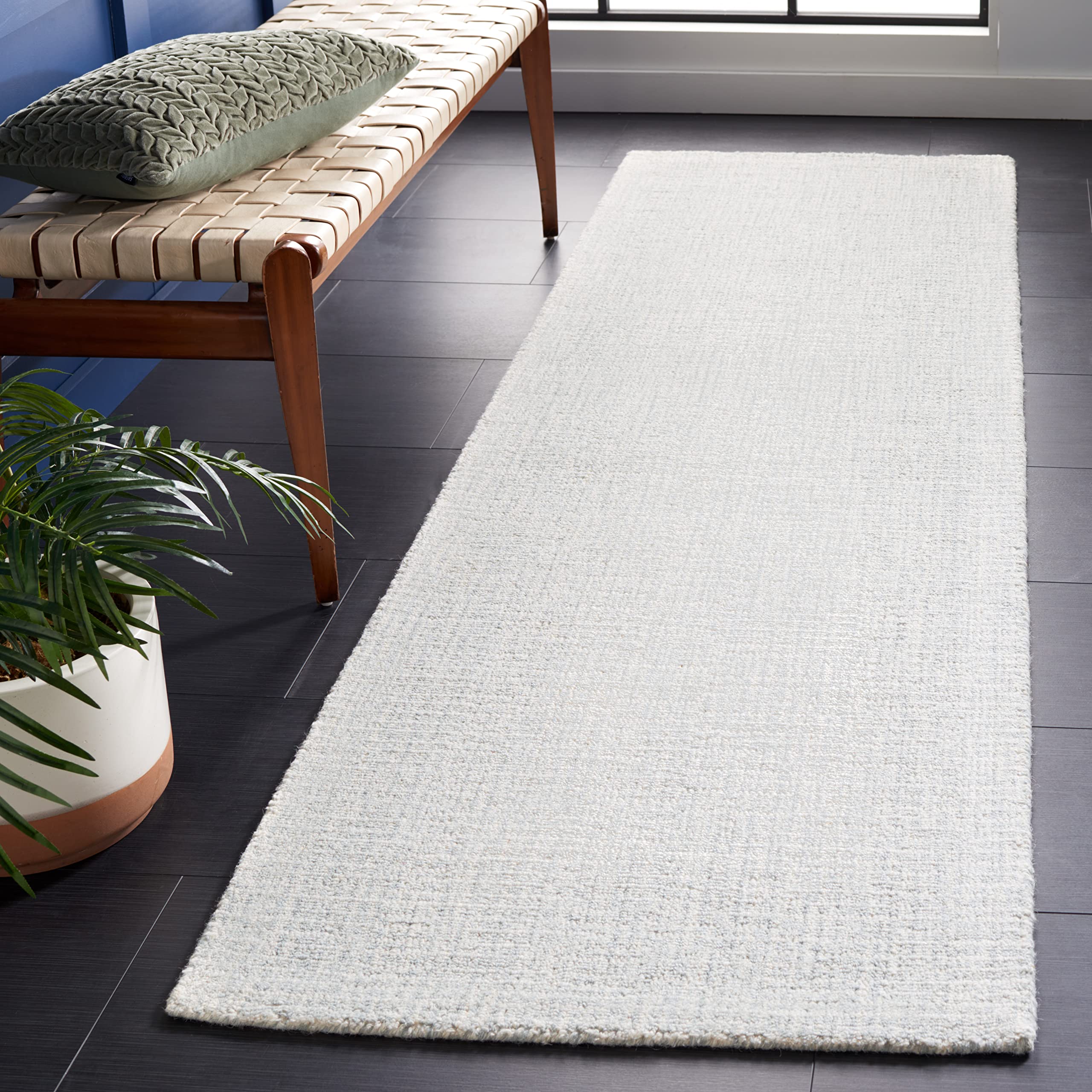 SAFAVIEH Area Rug 8x10 - Abstract Collection - Large - Ivory & Grey, Handmade Wool, Ideal for Living Room, Bedroom, Office, Dining Space (ABT468G)