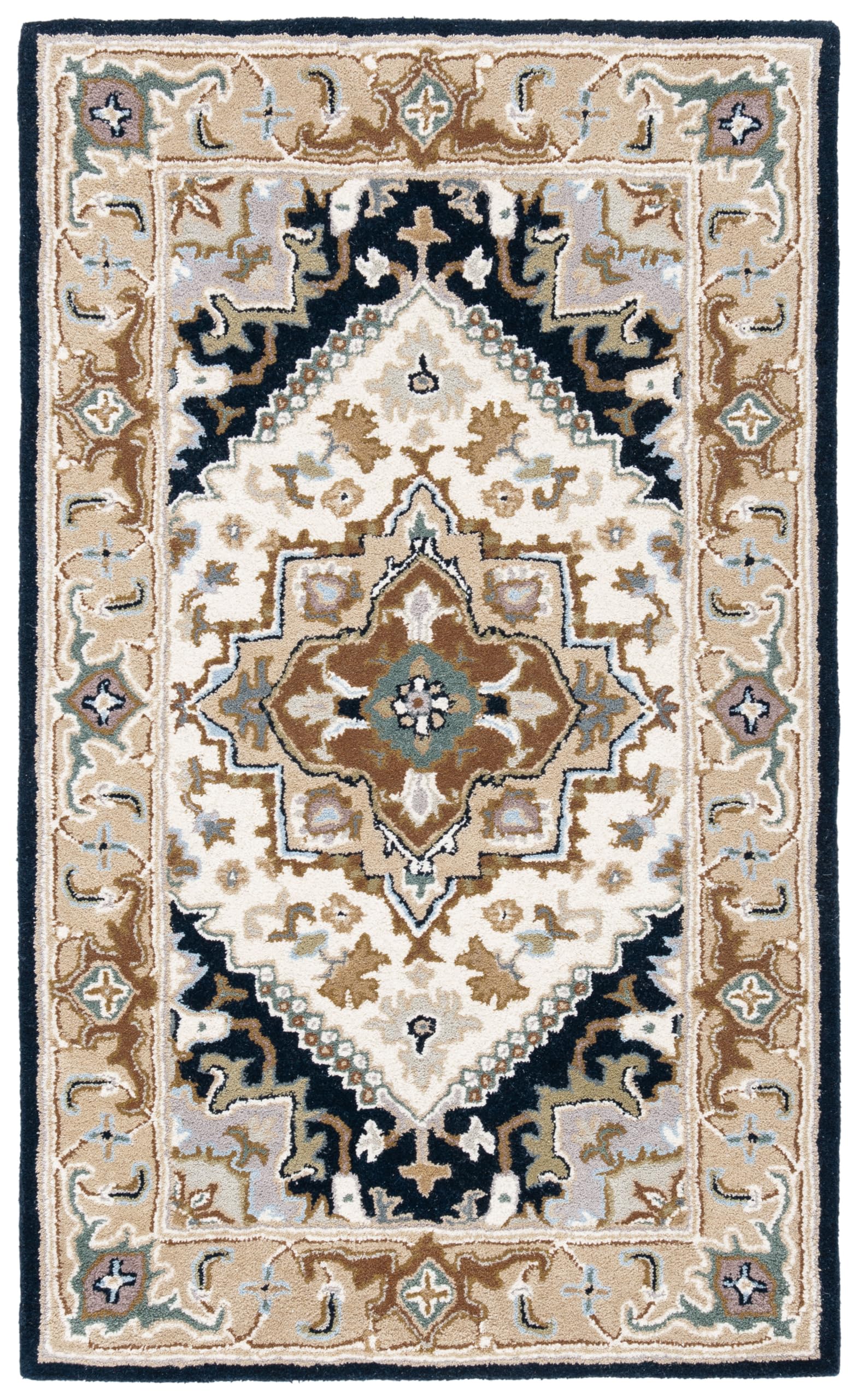 SAFAVIEH Area Rug 8x10 - Heritage Collection - Large - Red, Handmade Wool, Traditional Oriental Medallion Design, Ideal for Living Room, Bedroom, Dining Space (HG625A)