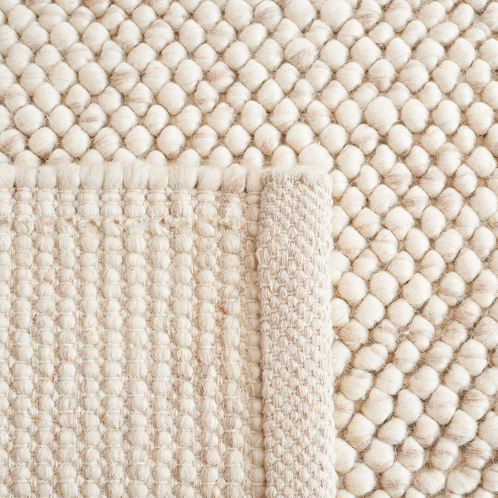 SAFAVIEH Area Rug 8x10 - Natura Collection - Large - Beige & Ivory, Handmade Wool Blend, Textured Design, Ideal for Living Room, Bedroom, Dining Space (NAT425B)