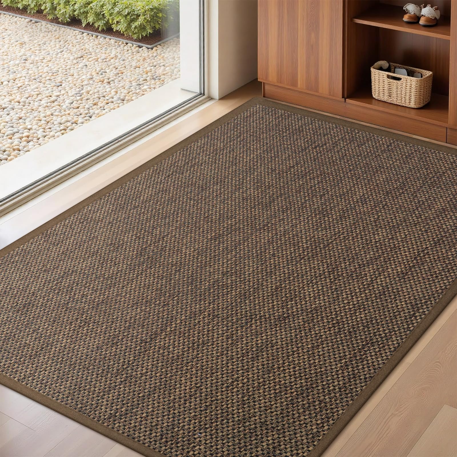 LEKEEPGO Door Mat 24"x36", Non Slip Door Mat Indoor Entrance, Rubber Backing Front Indoor Door mats Washable Absorbent Doormat Low-Profile Entryway Entry Resist Dirt Inside Door Mats, Grey