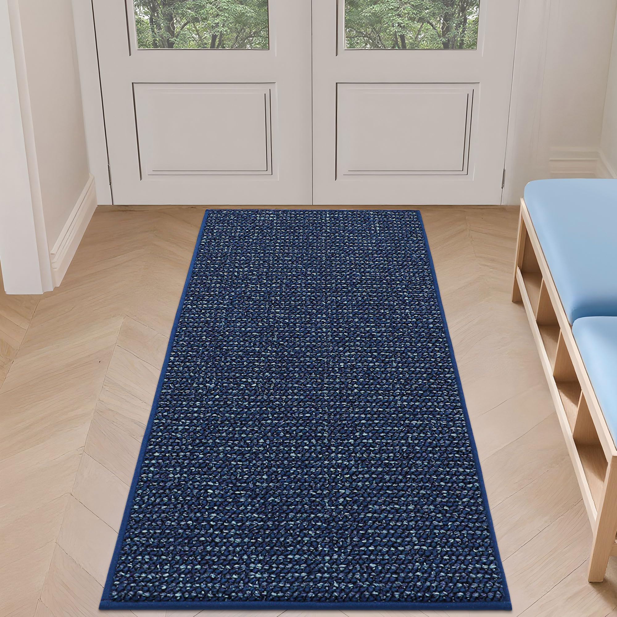 BEQHAUSE Dirt Trapper Door Mat 24" x 36", Non-Slip Washable Doormats Entrance Mat, Dirt Resistant and Absorbent Welcome Mat, Low Profile Floor Mats for Front Back Door and Entryway, Beige