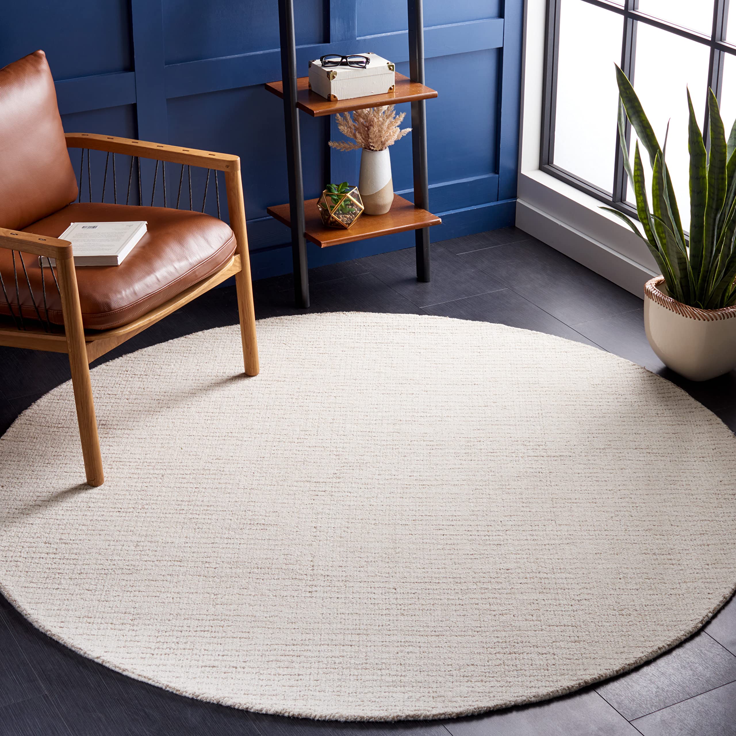 SAFAVIEH Area Rug 8x10 - Abstract Collection - Large - Ivory & Grey, Handmade Wool, Ideal for Living Room, Bedroom, Office, Dining Space (ABT468G)