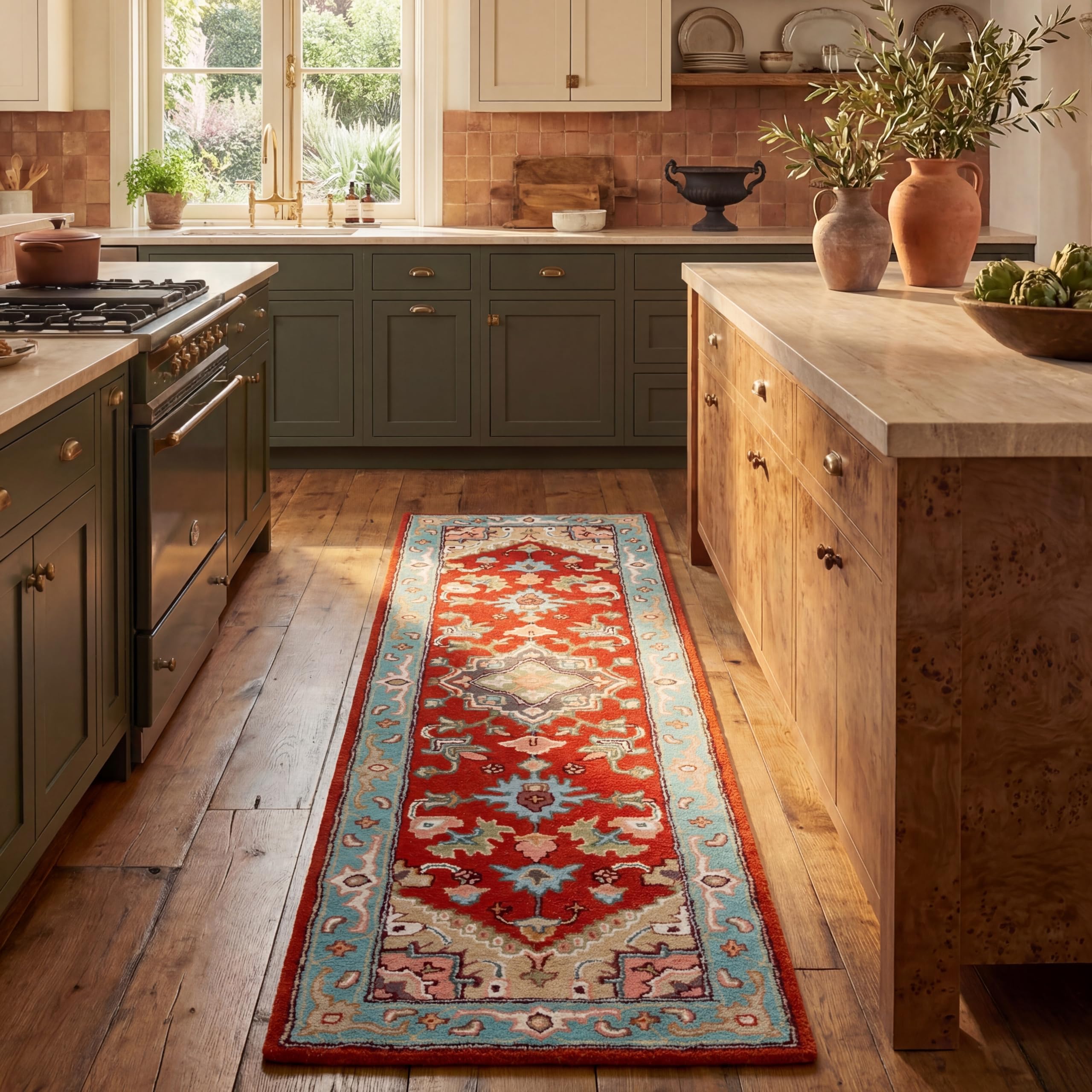 SAFAVIEH Area Rug 8x10 - Heritage Collection - Large - Red, Handmade Wool, Traditional Oriental Medallion Design, Ideal for Living Room, Bedroom, Dining Space (HG625A)