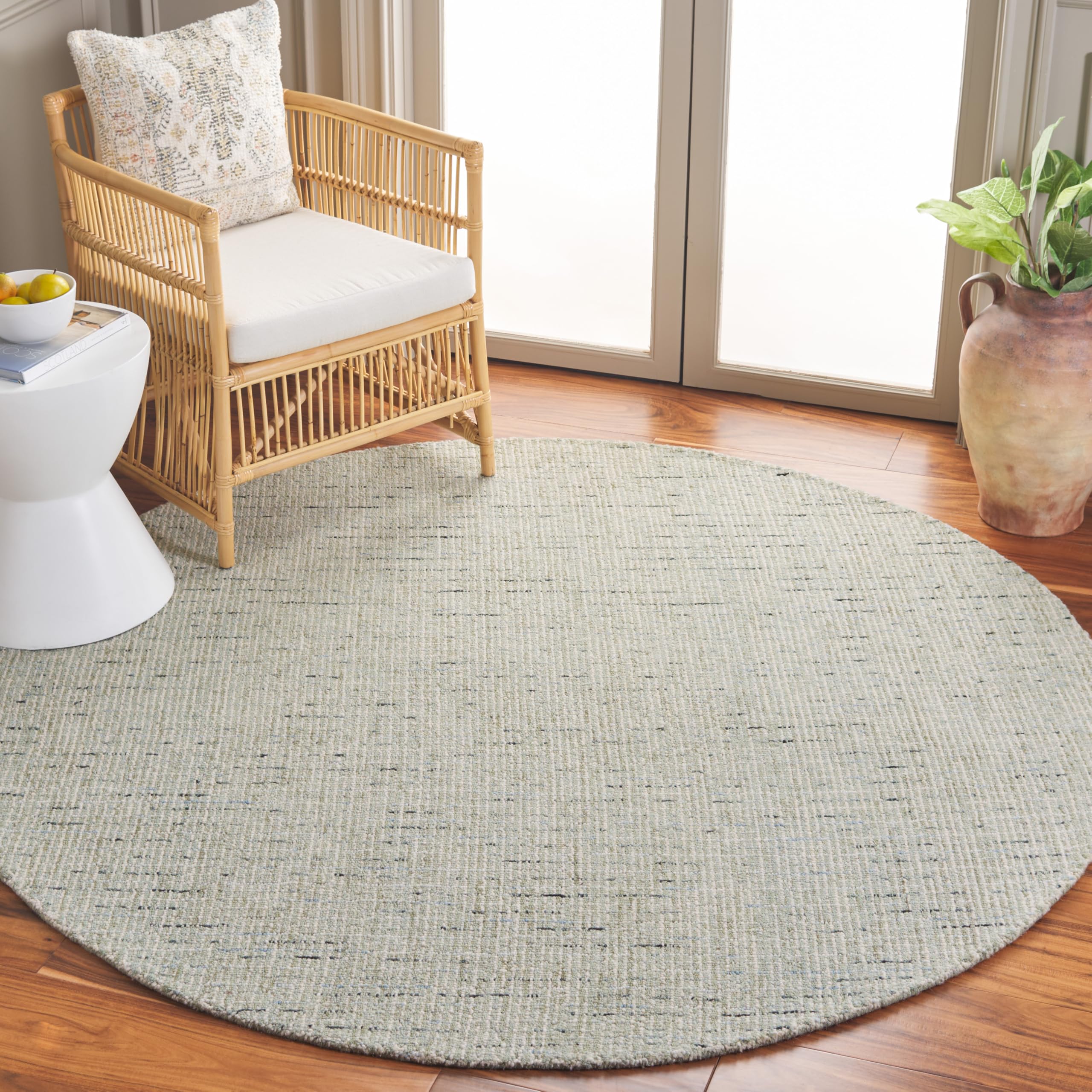 SAFAVIEH Area Rug 8x10 - Abstract Collection - Large - Ivory & Grey, Handmade Wool, Ideal for Living Room, Bedroom, Office, Dining Space (ABT468G)