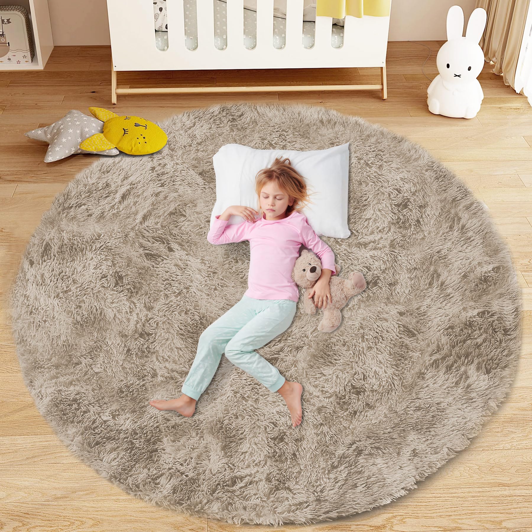 8x10 Area Rugs for Living Room: Fluffy Shag Soft Washable Rug Large Fuzzy Plush Indoor Carpet for Bedroom Nursery Playroom Kids Girls Boys Room (Camel, 8'x10')