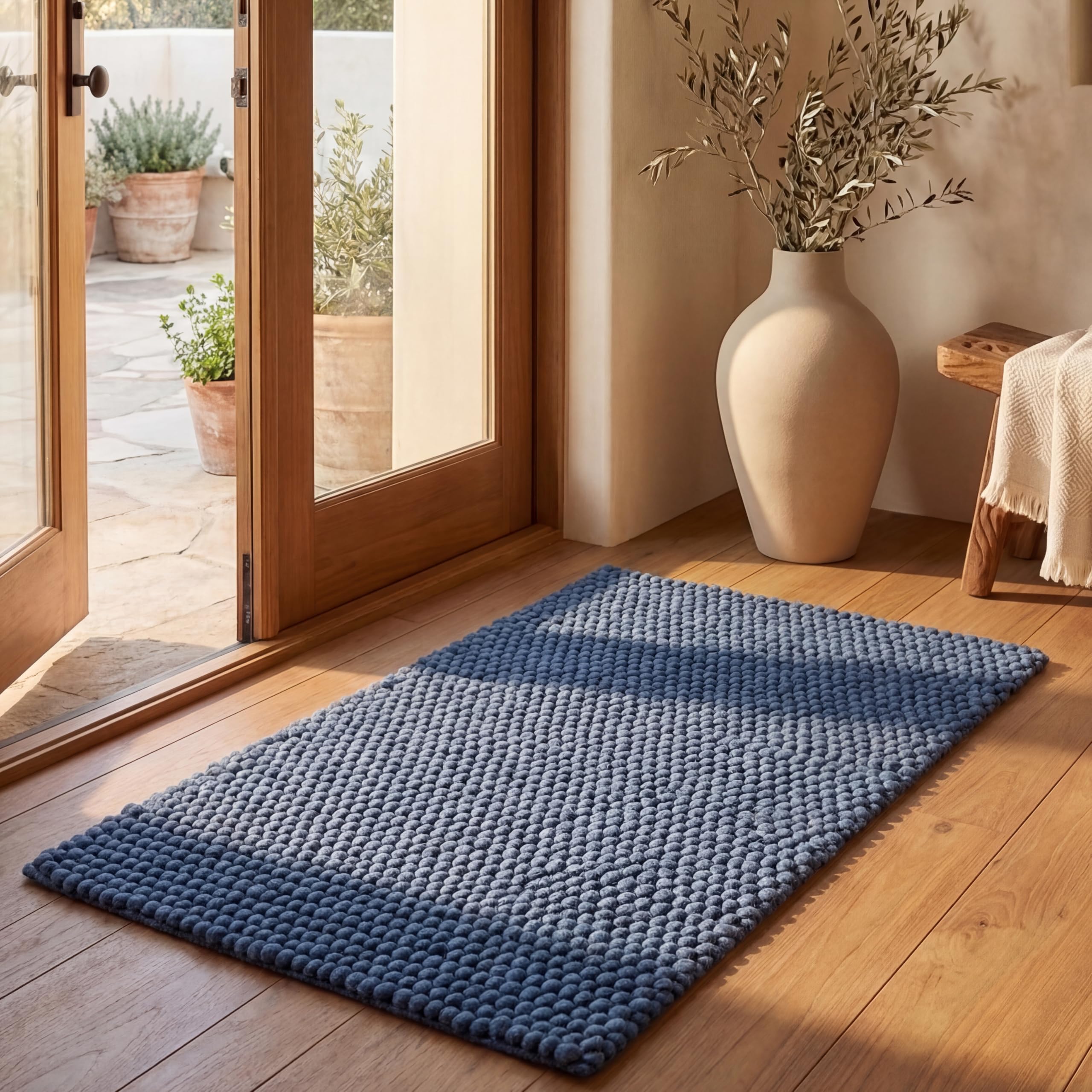 SAFAVIEH Area Rug 8x10 - Natura Collection - Large - Ivory, Handmade Wool Blend, Textured Design, Ideal for Living Room, Bedroom, Dining Space (NAT620A)