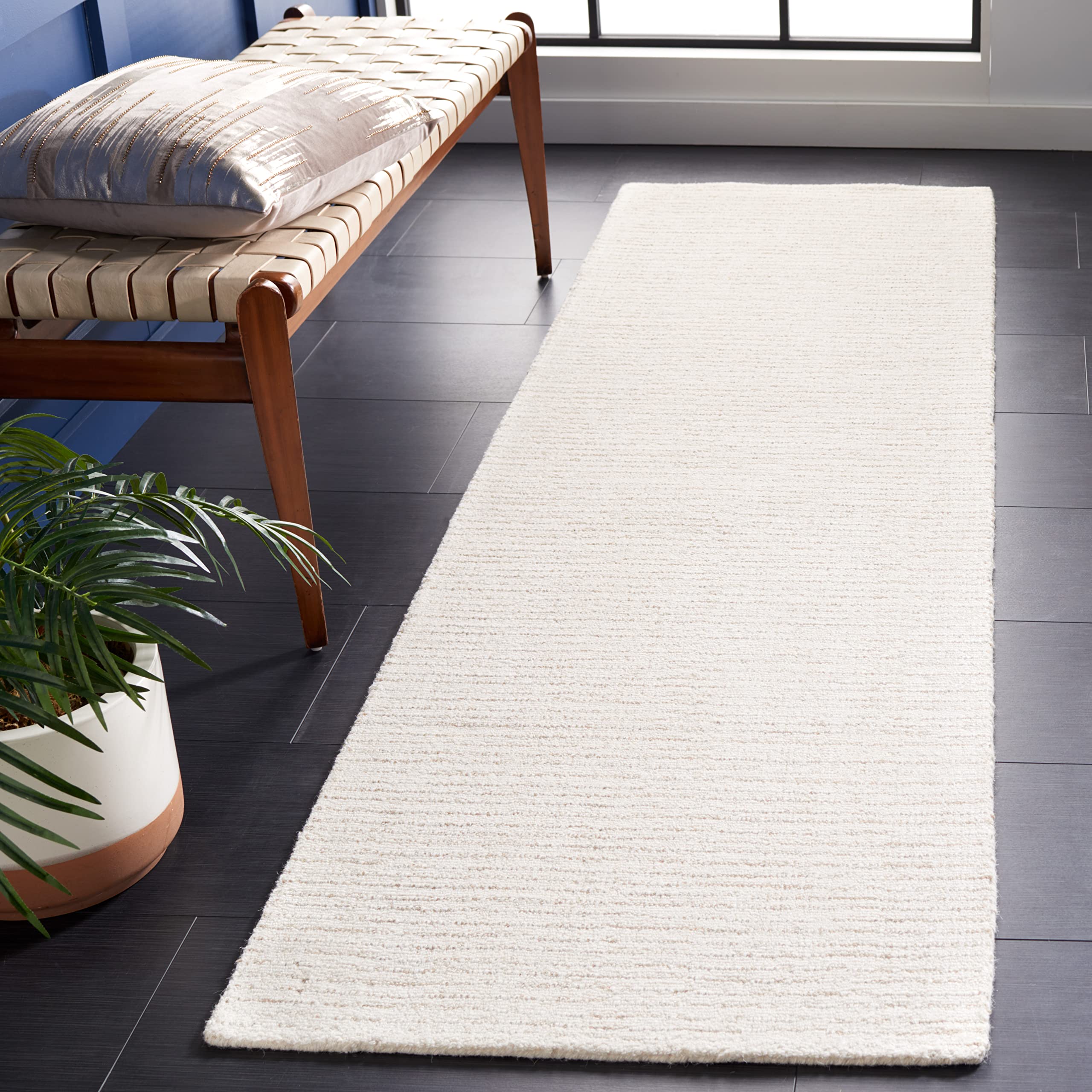 SAFAVIEH Area Rug 8x10 - Abstract Collection - Large - Ivory & Grey, Handmade Wool, Ideal for Living Room, Bedroom, Office, Dining Space (ABT468G)