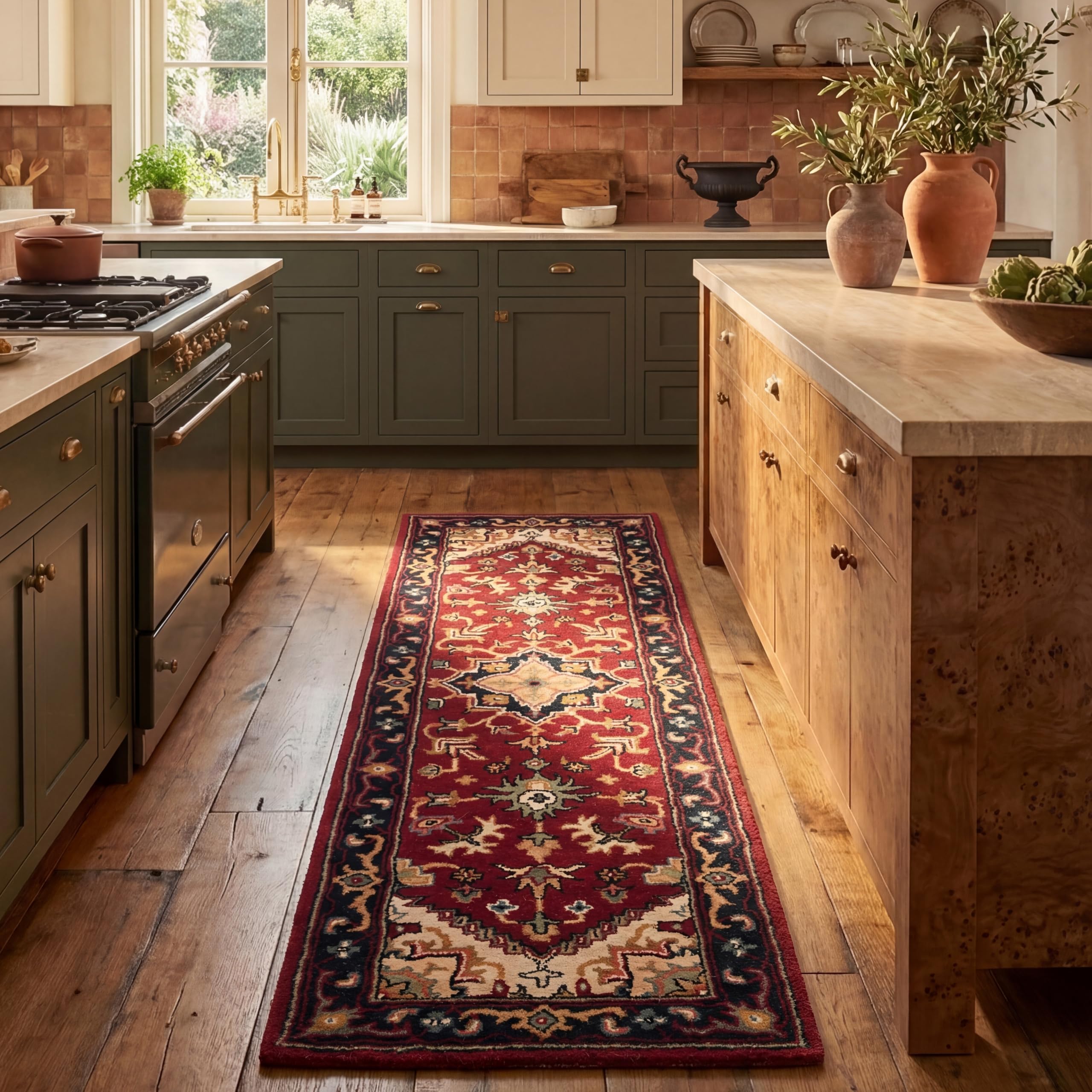 SAFAVIEH Area Rug 8x10 - Heritage Collection - Large - Red, Handmade Wool, Traditional Oriental Medallion Design, Ideal for Living Room, Bedroom, Dining Space (HG625A)