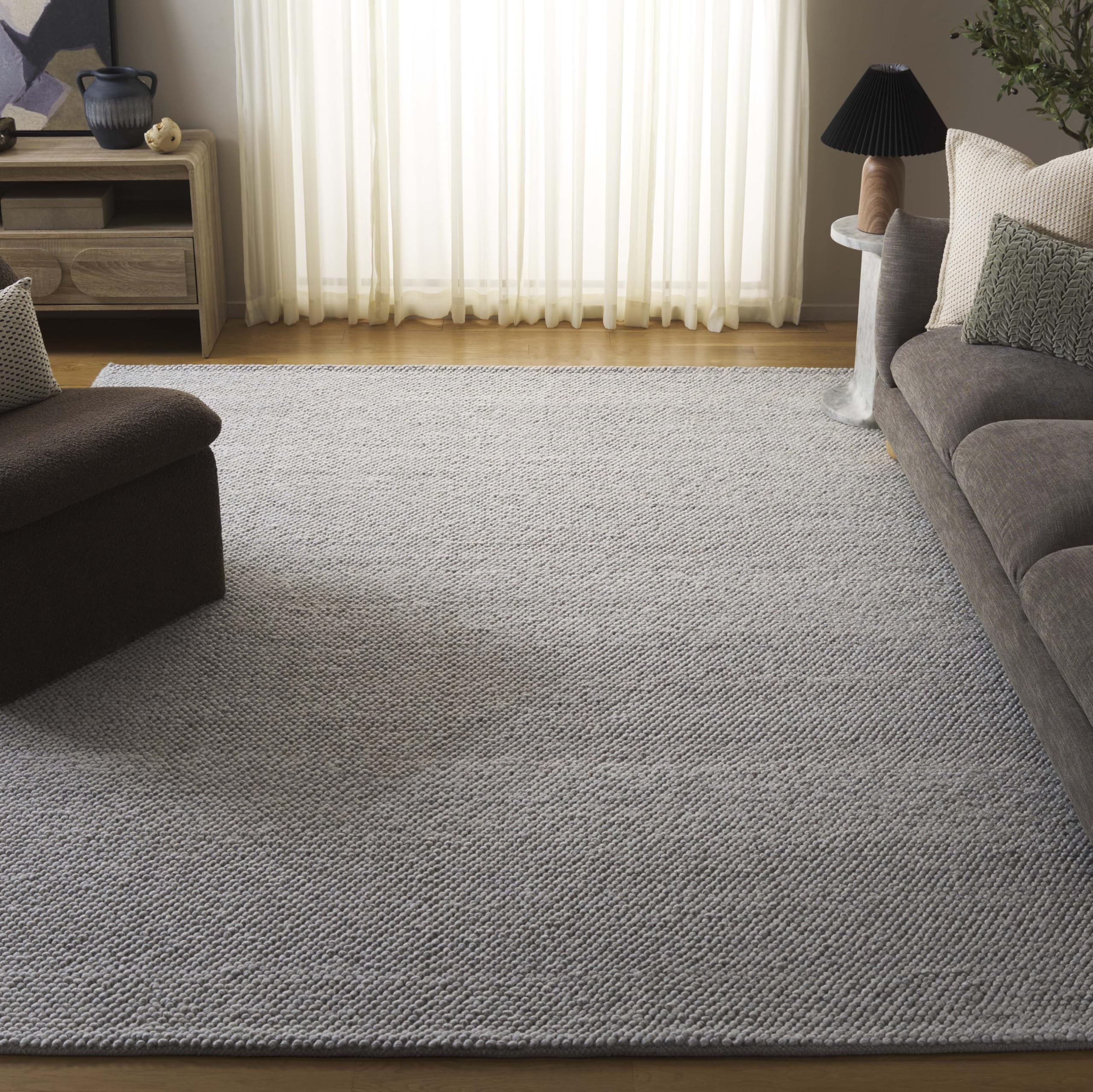 SAFAVIEH Area Rug 5x8 - Natura Collection - Beige & Ivory, Handmade Wool Blend, Textured Design, Ideal for Living Room, Bedroom, Dining Space (NAT425B)