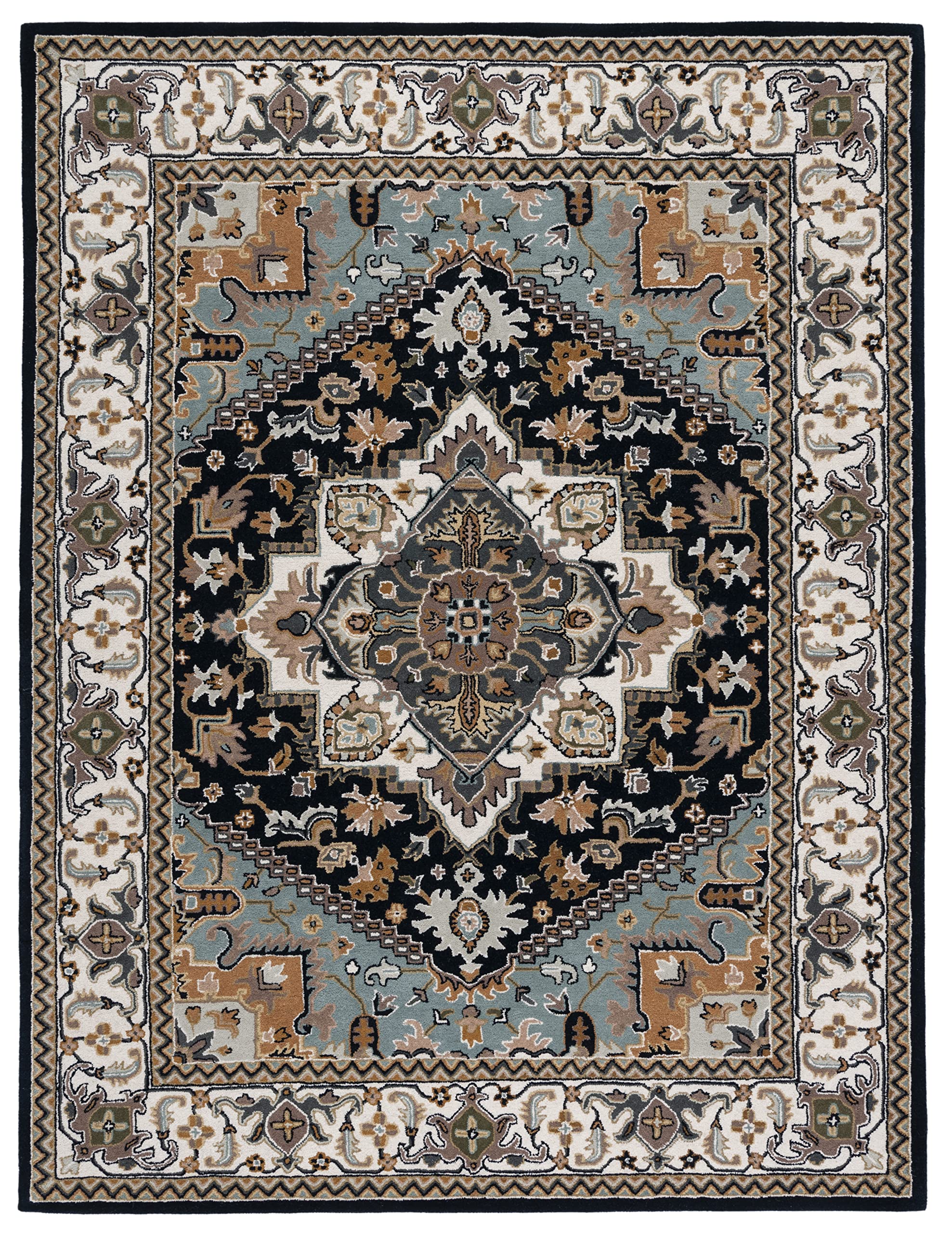 SAFAVIEH Area Rug 8x10 - Heritage Collection - Large - Red, Handmade Wool, Traditional Oriental Medallion Design, Ideal for Living Room, Bedroom, Dining Space (HG625A)