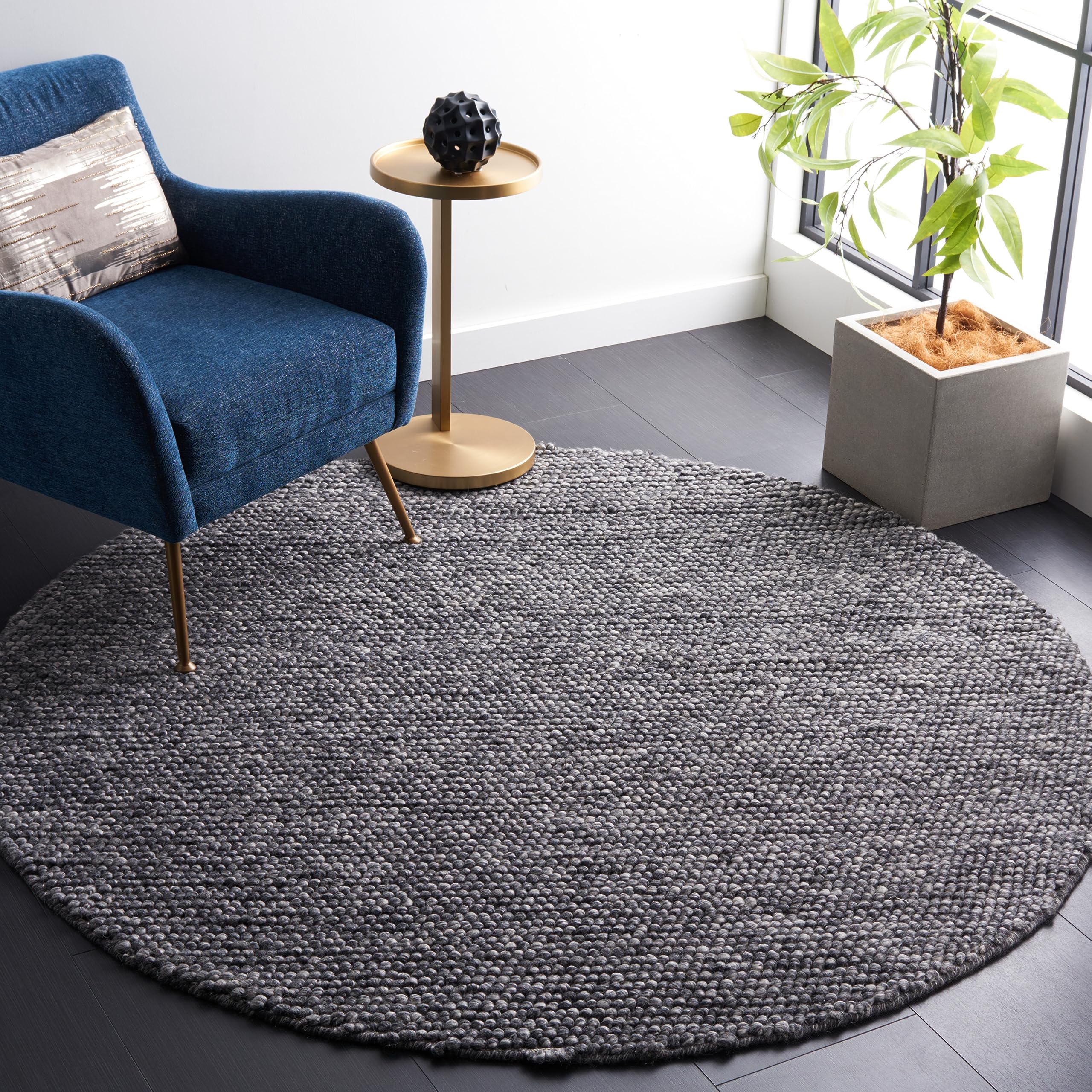 SAFAVIEH Area Rug 8x10 - Natura Collection - Large - Ivory, Handmade Wool Blend, Textured Design, Ideal for Living Room, Bedroom, Dining Space (NAT620A)