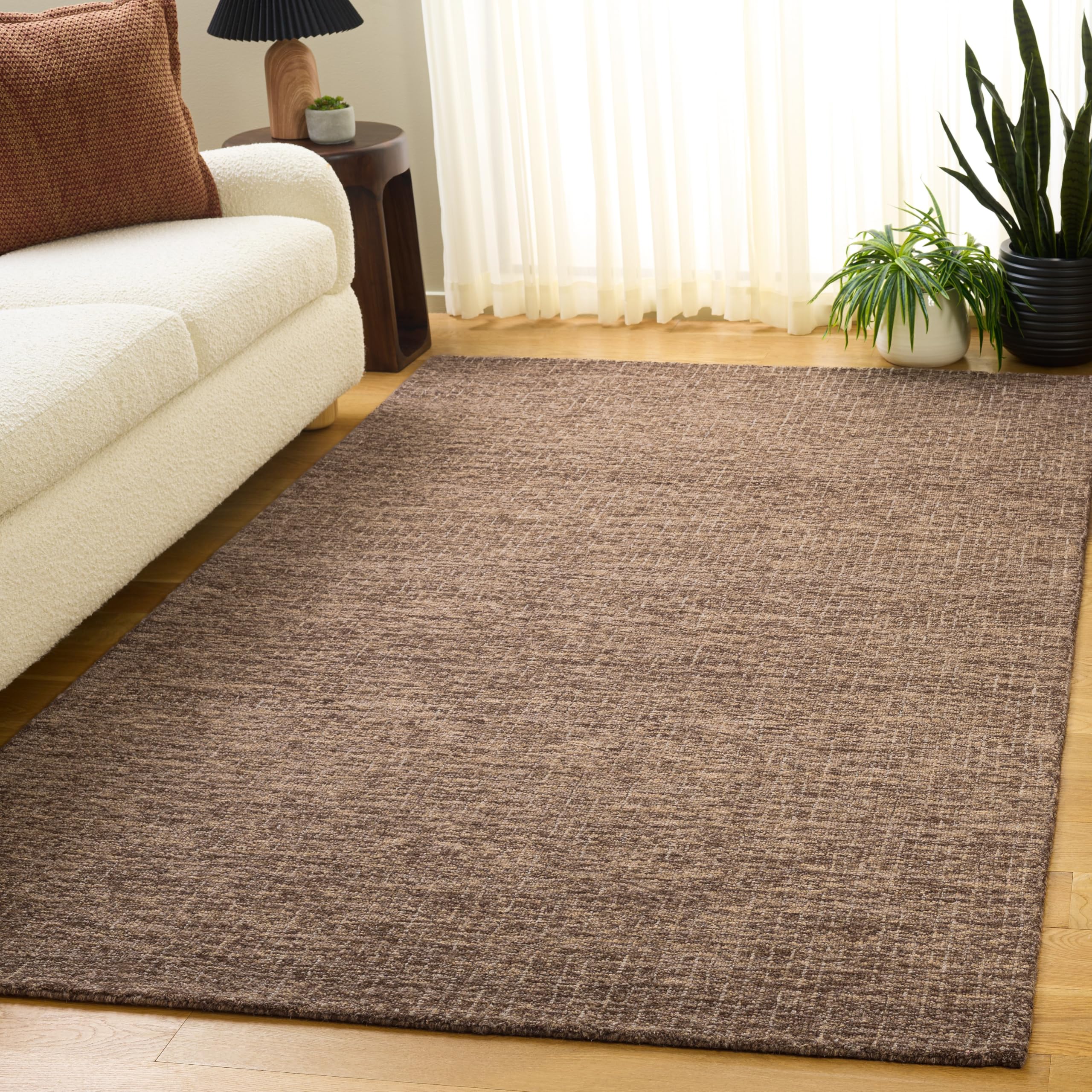 SAFAVIEH Area Rug 8x10 - Abstract Collection - Large - Ivory & Grey, Handmade Wool, Ideal for Living Room, Bedroom, Office, Dining Space (ABT468G)