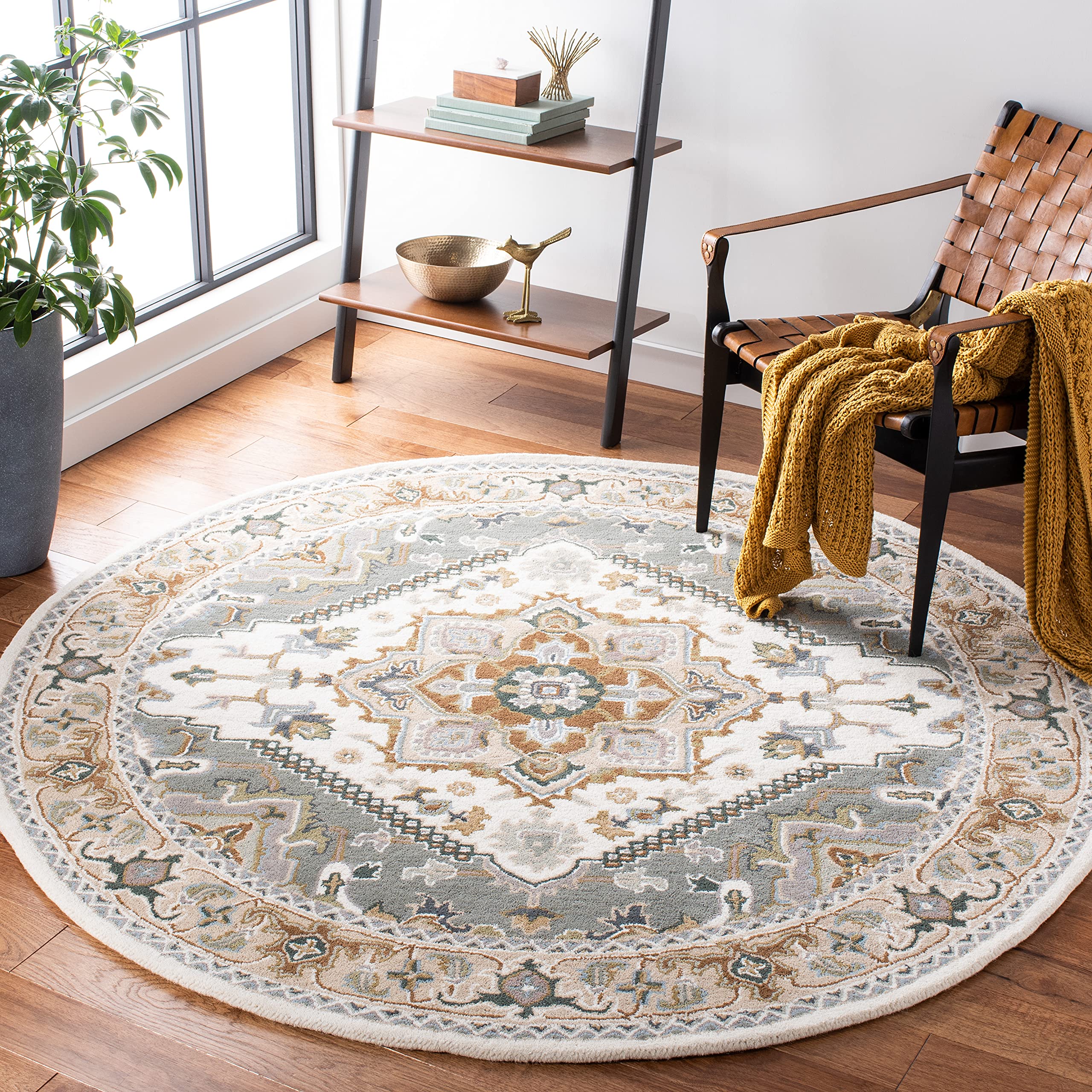 SAFAVIEH Area Rug 8x10 - Heritage Collection - Large - Red, Handmade Wool, Traditional Oriental Medallion Design, Ideal for Living Room, Bedroom, Dining Space (HG625A)