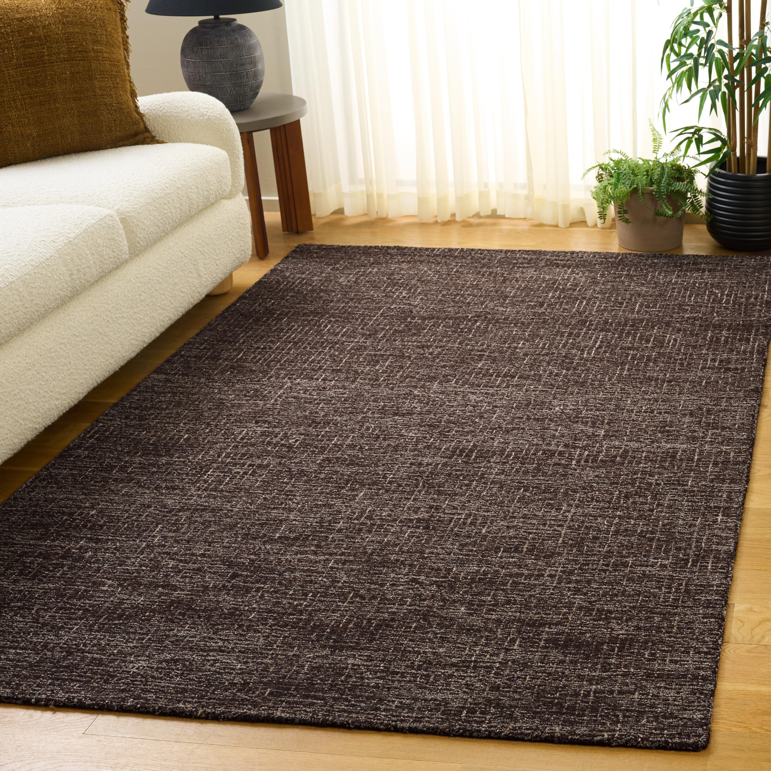 SAFAVIEH Area Rug 8x10 - Abstract Collection - Large - Ivory & Grey, Handmade Wool, Ideal for Living Room, Bedroom, Office, Dining Space (ABT468G)