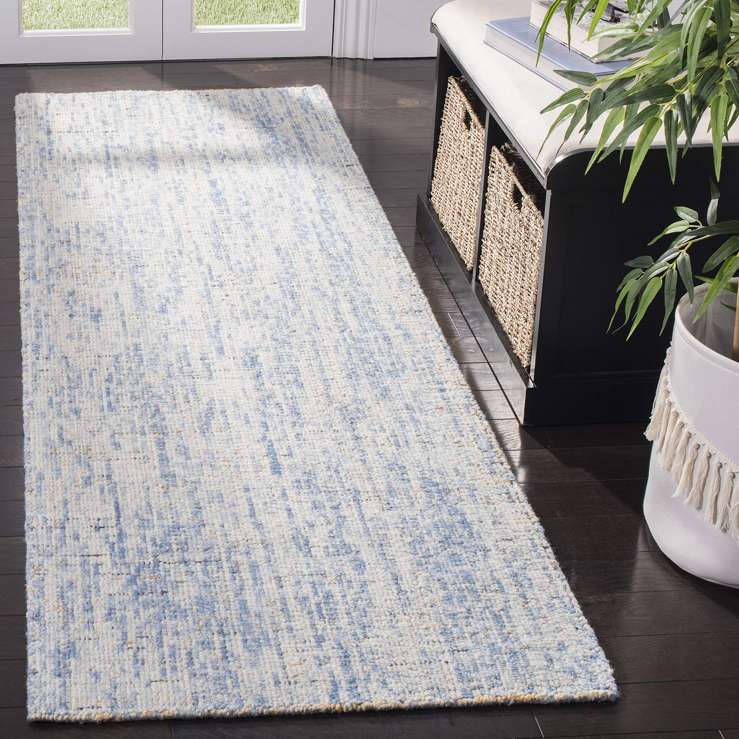 SAFAVIEH Area Rug 8x10 - Abstract Collection - Large - Ivory & Grey, Handmade Wool, Ideal for Living Room, Bedroom, Office, Dining Space (ABT468G)